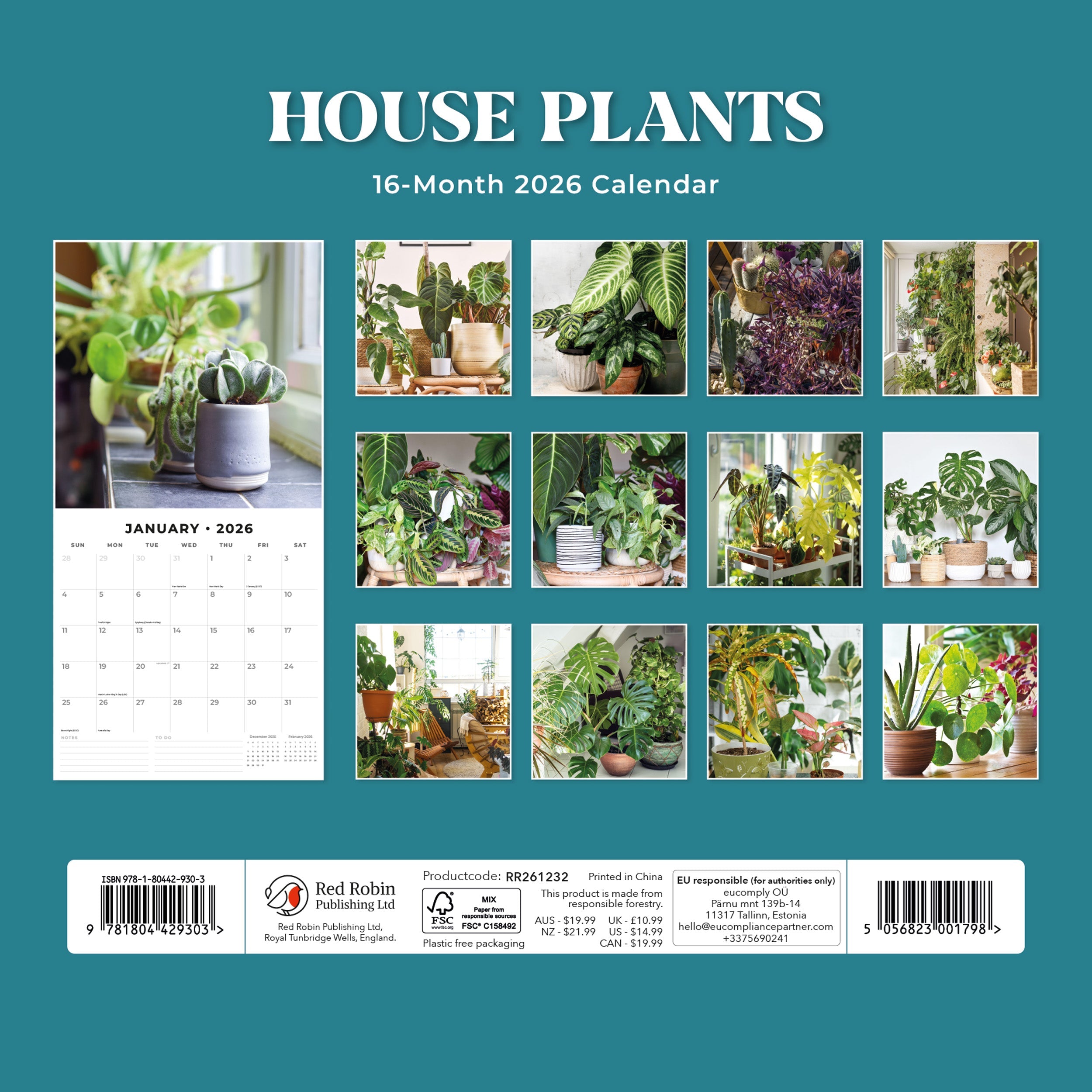 2026 House Plants - Square Wall Calendar