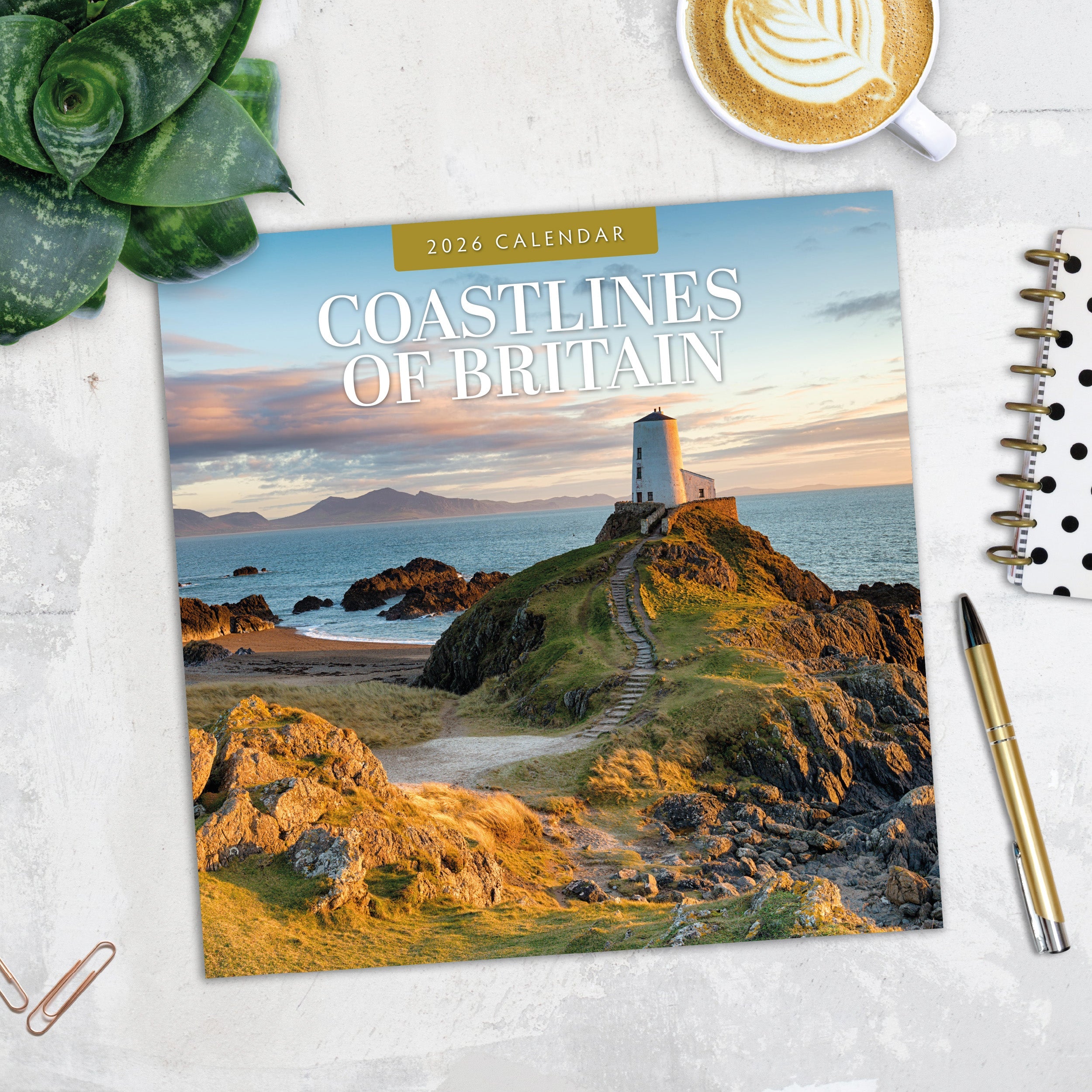 2026 Coastlines of Britain - Square Wall Calendar