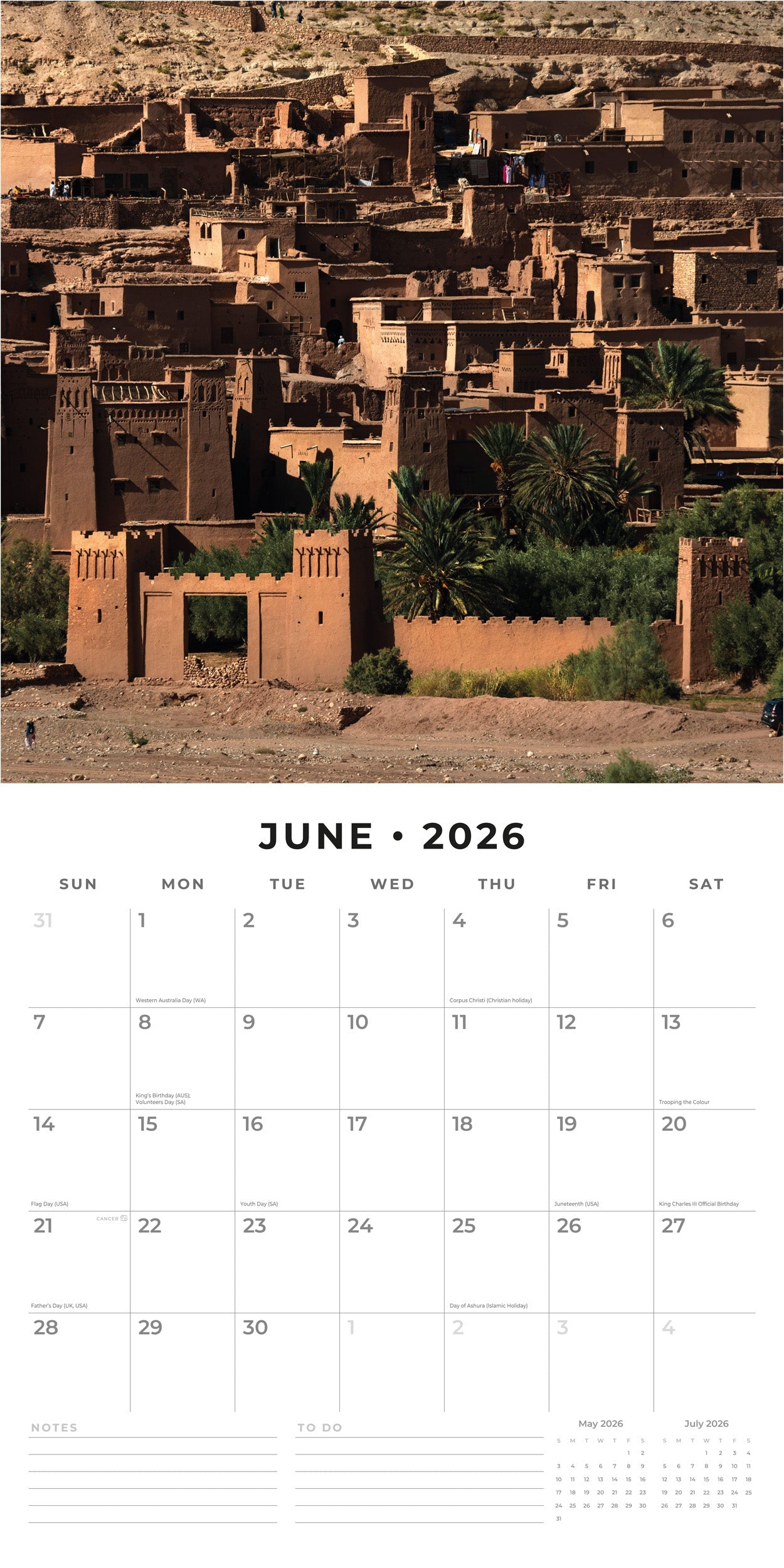 2026 Iconic Movie Locations - Square Wall Calendar