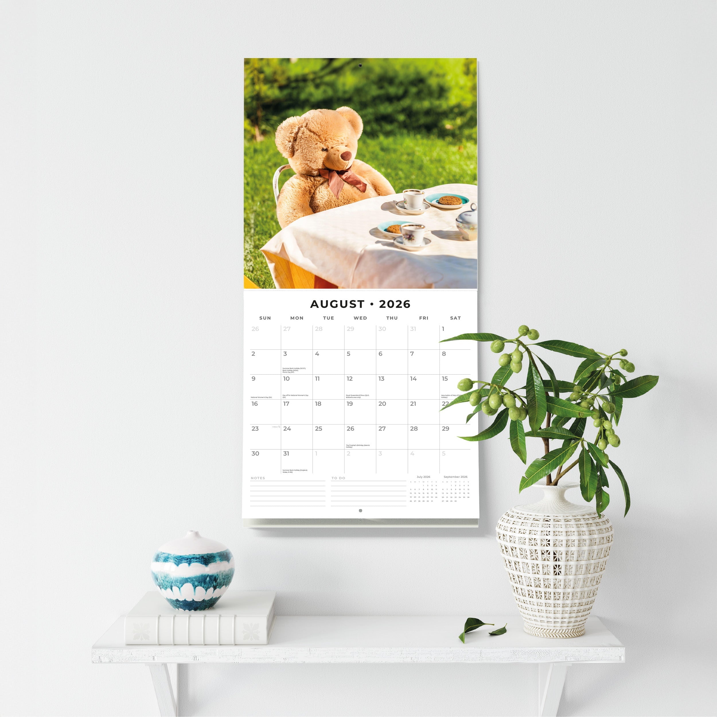 2026 Teddy Bears - Square Wall Calendar