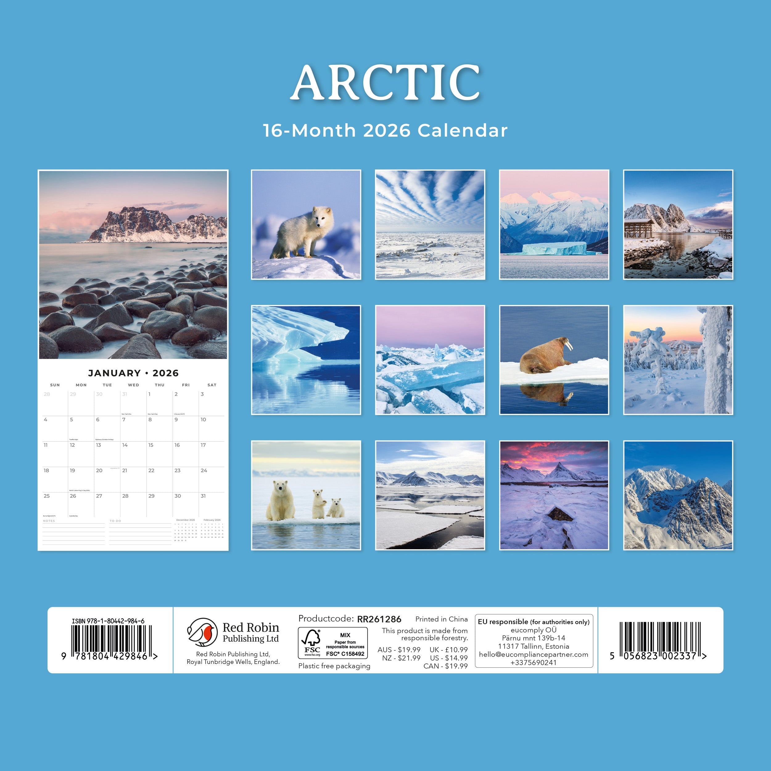 2026 Arctic - Square Wall Calendar