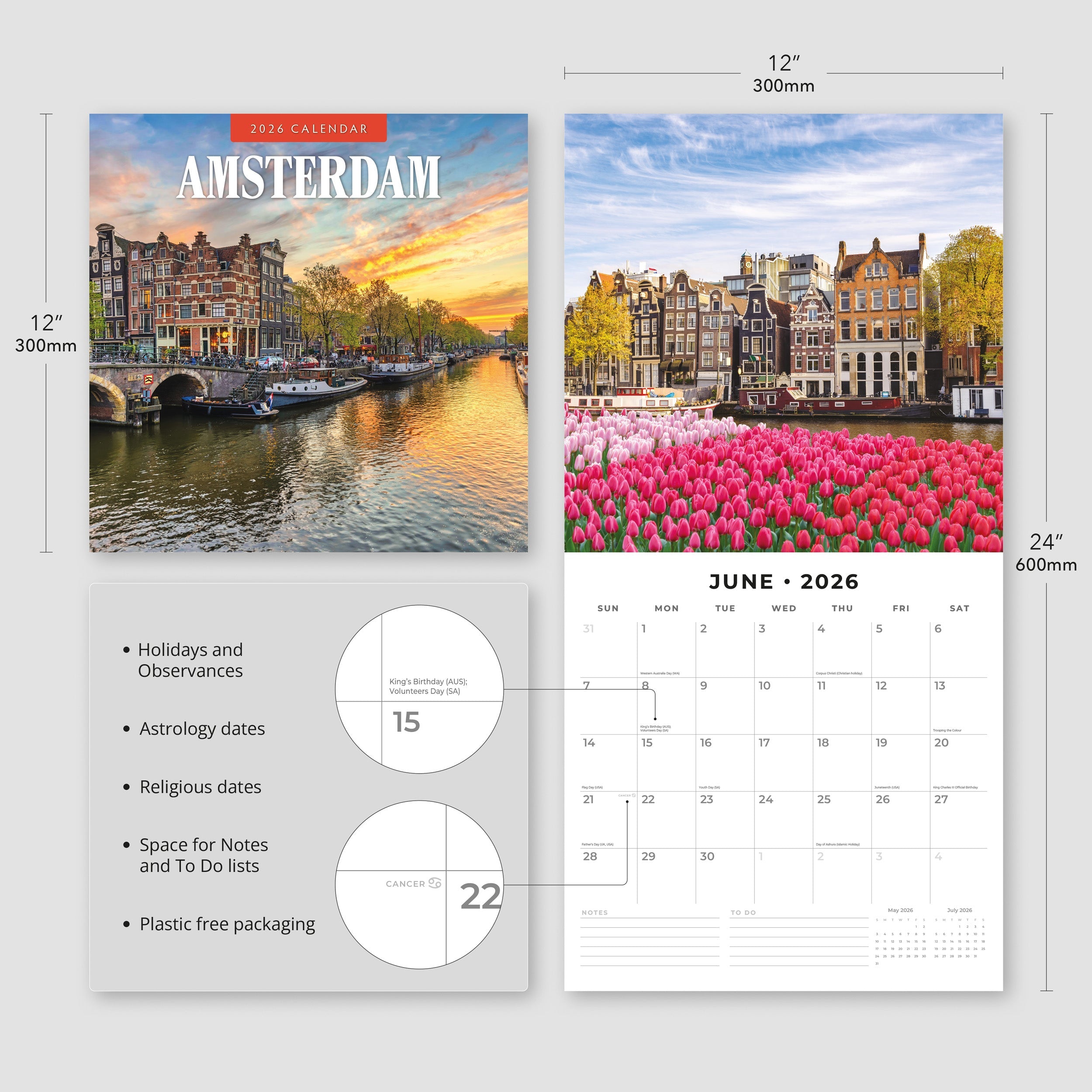2026 Amsterdam - Square Wall Calendar