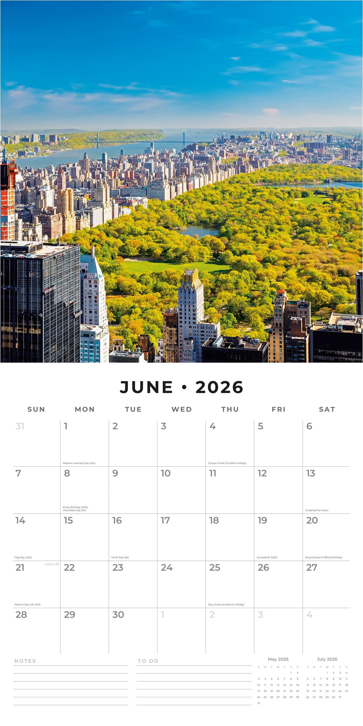 2026 New York - Square Wall Calendar