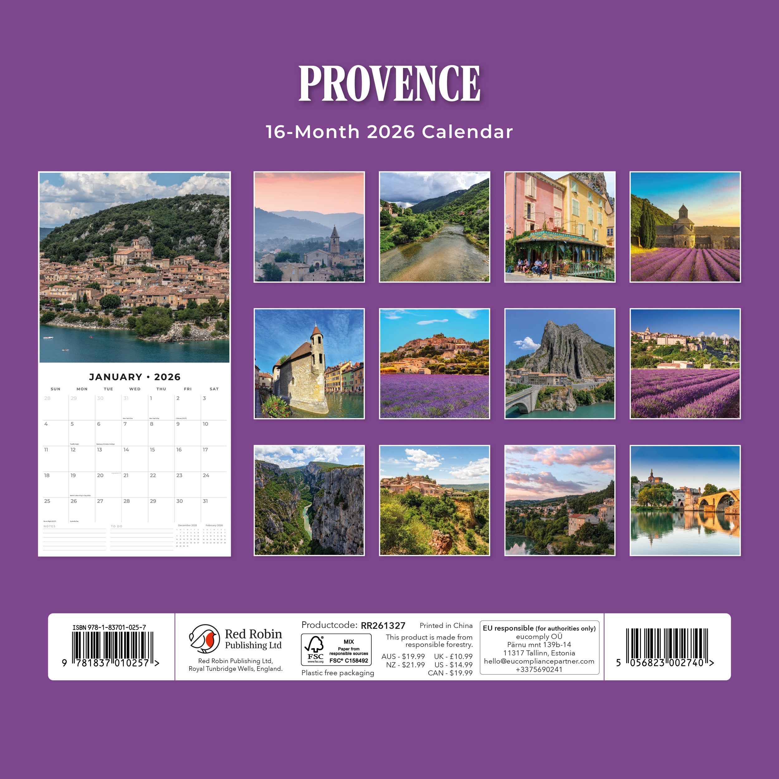 2026 Provence - Square Wall Calendar