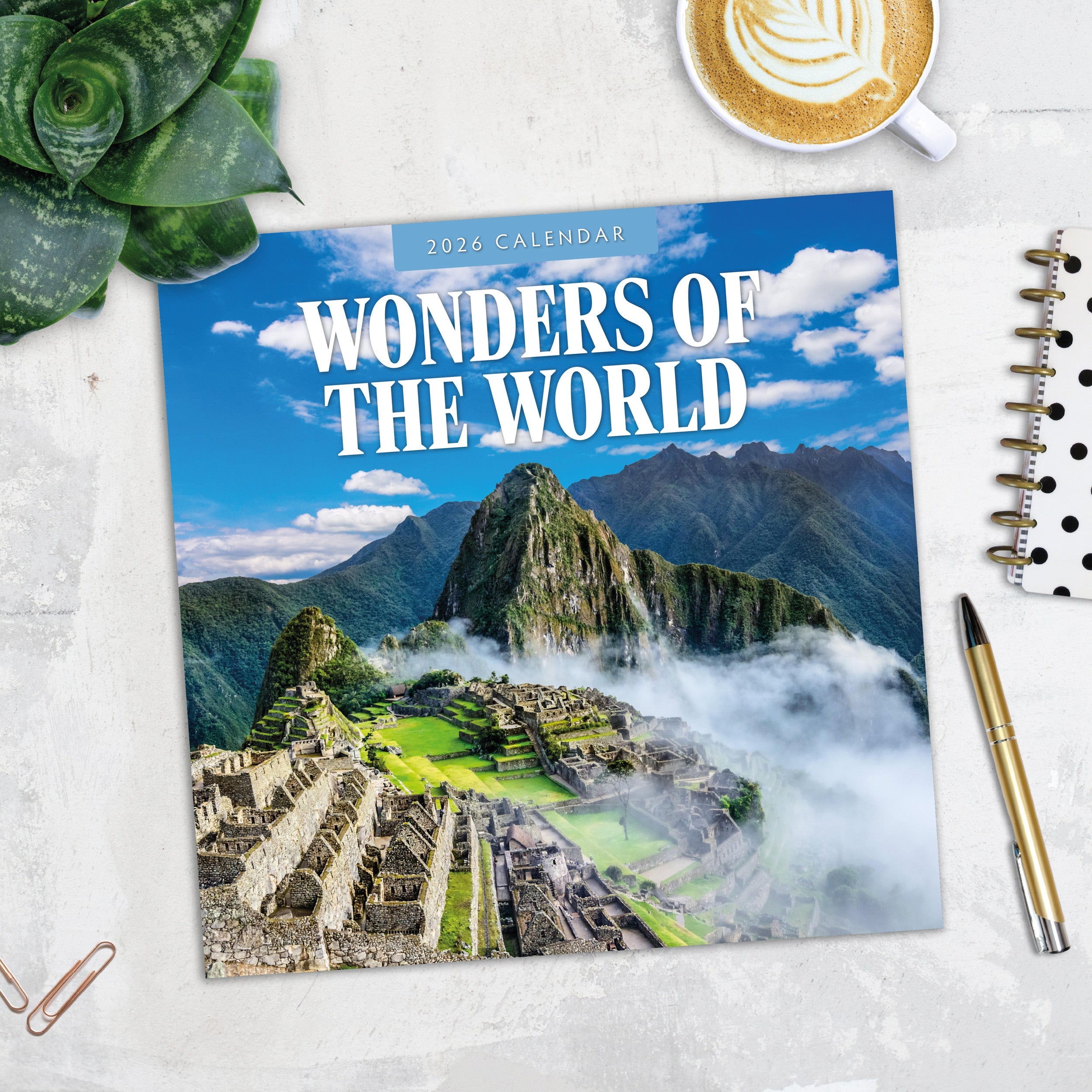 2026 Wonders of the World - Square Wall Calendar