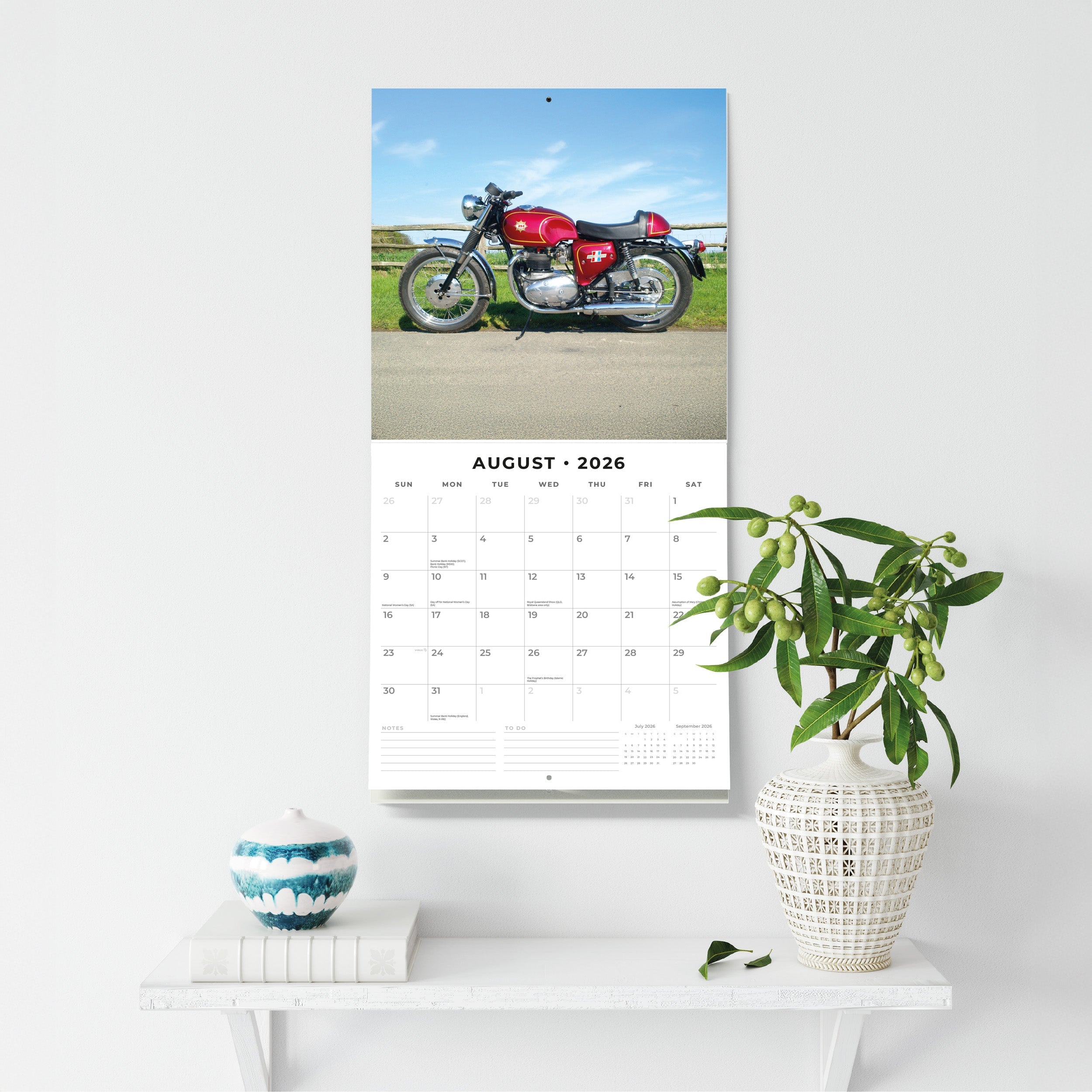 2026 Classic Bikes - Square Wall Calendar