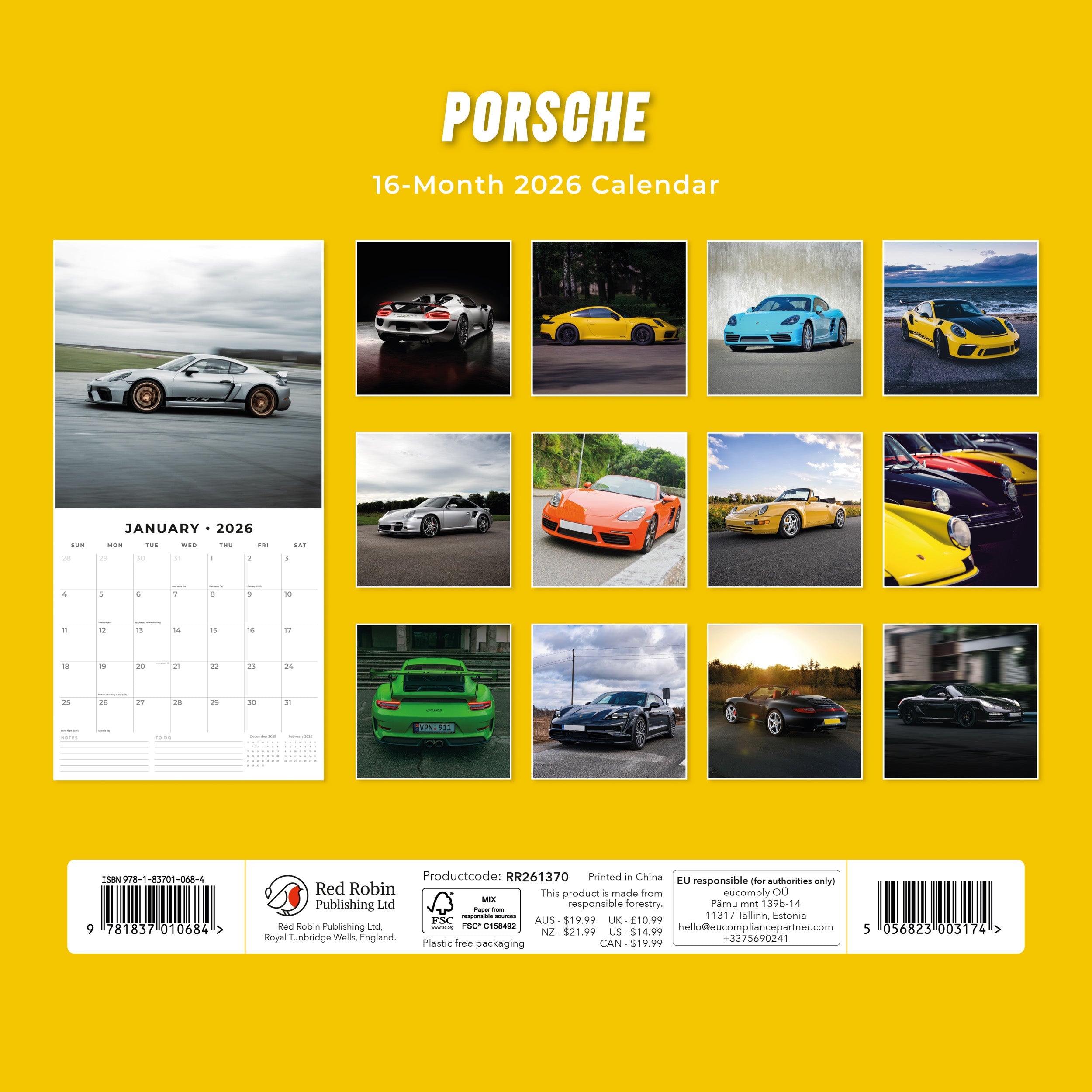 2026 Porsche - Square Wall Calendar