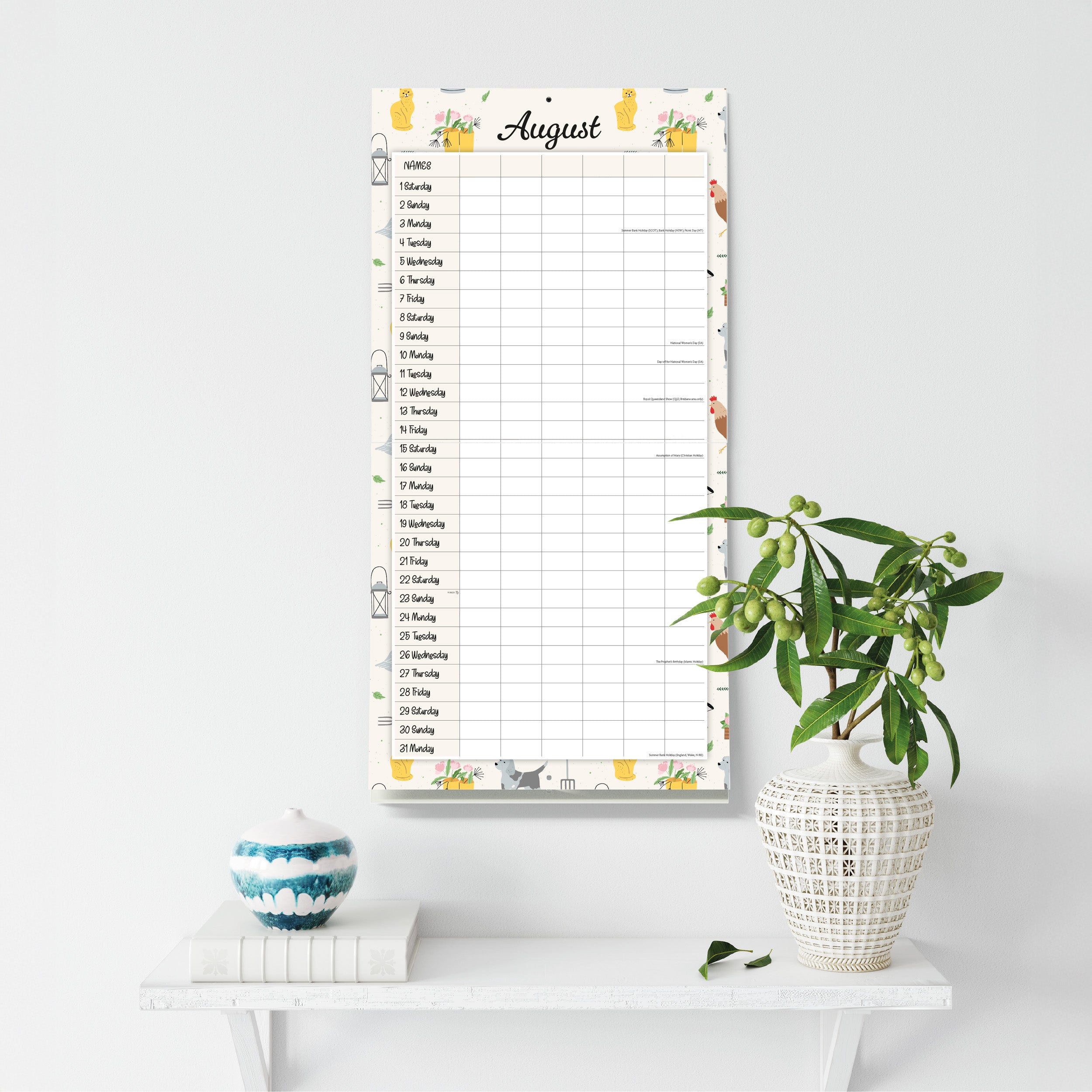 2026 Family Organiser - At Home - Square Wall Calendar