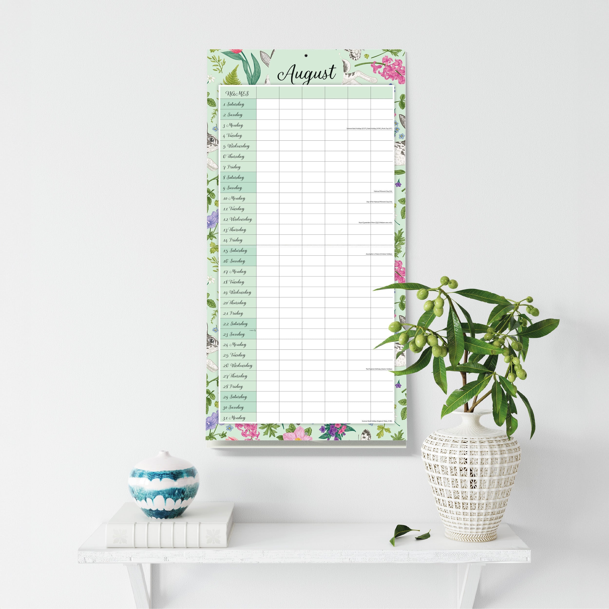 2026 Family Organiser - Nature - Square Wall Calendar