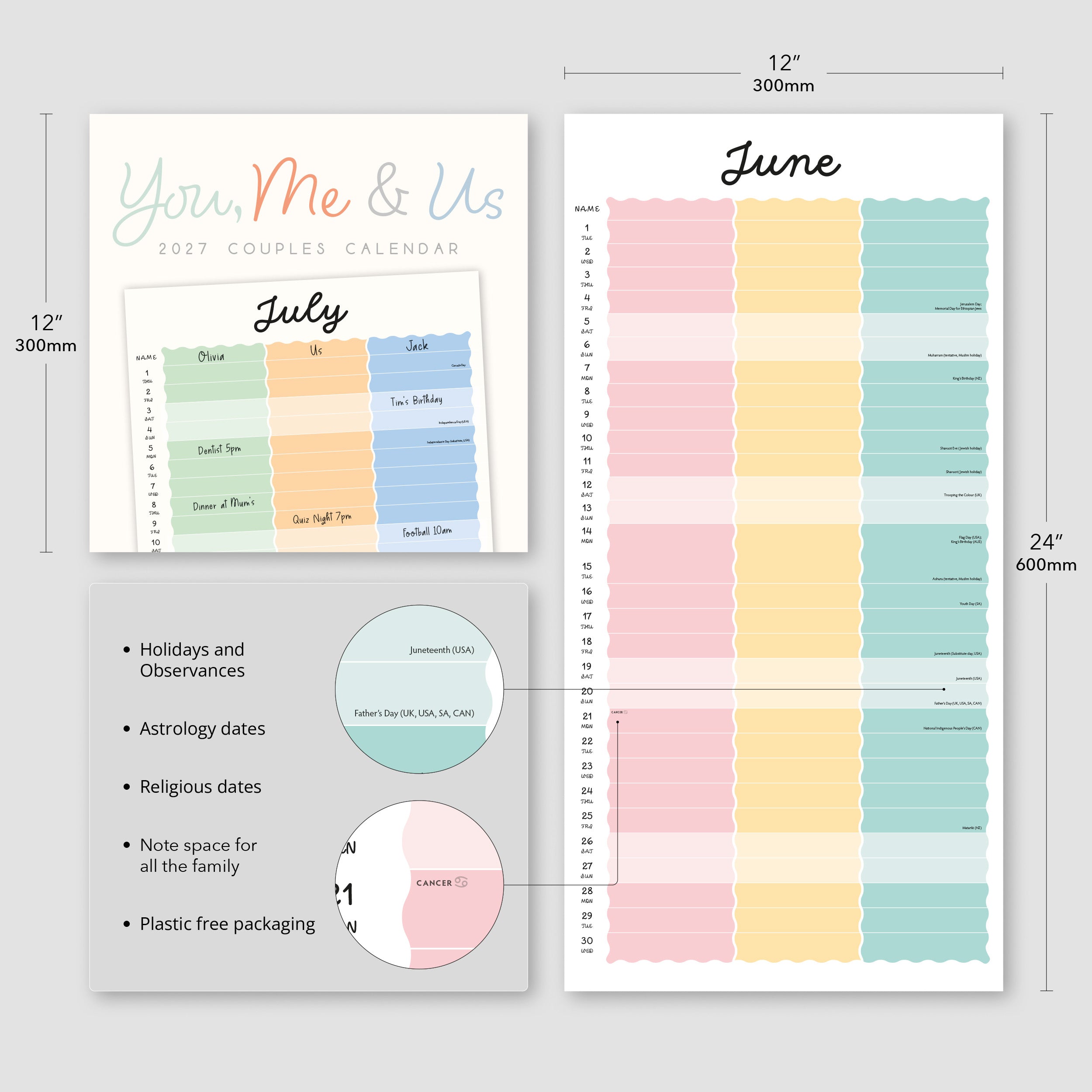 2027 You, Me & Us - Square Wall Calendar