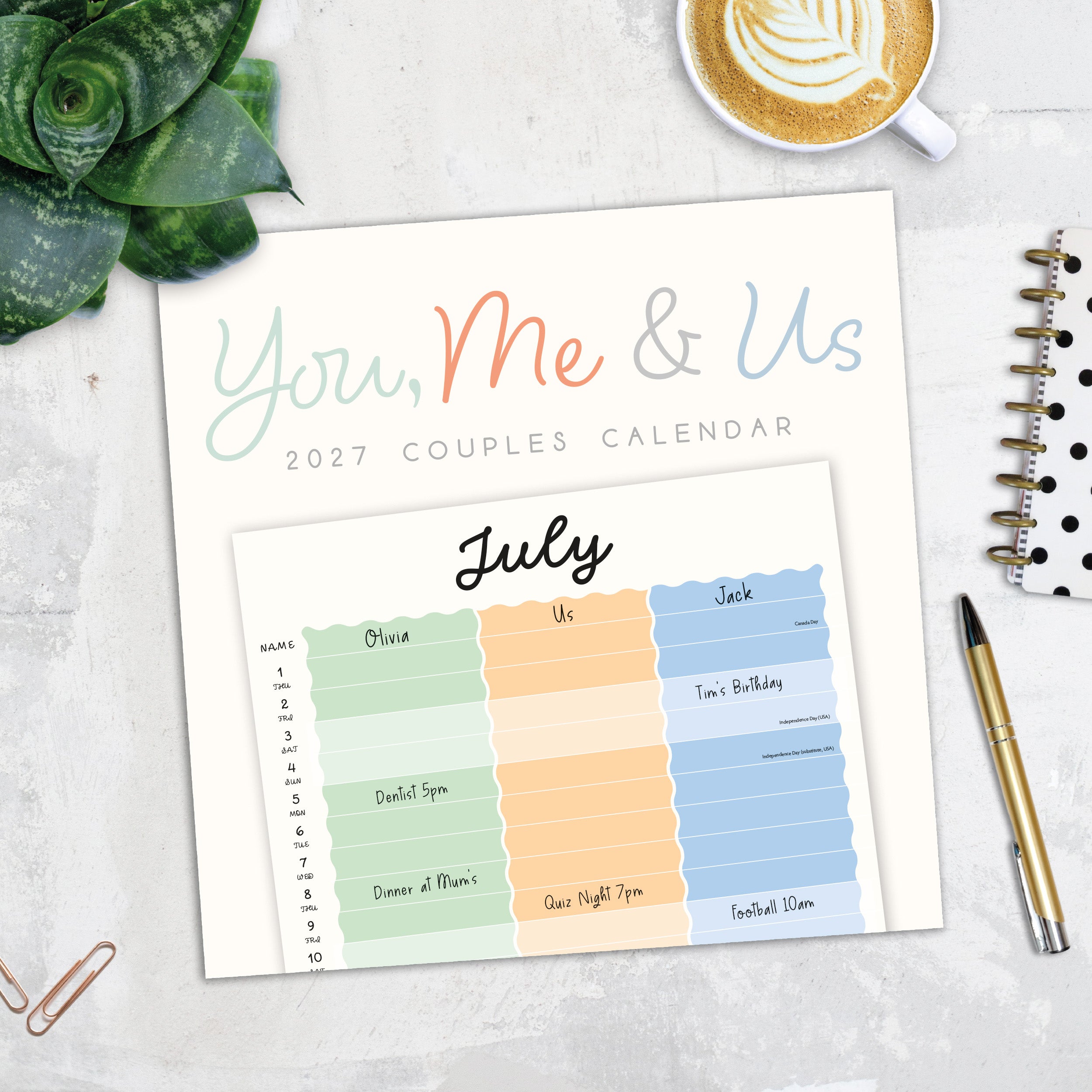 2027 You, Me & Us - Square Wall Calendar