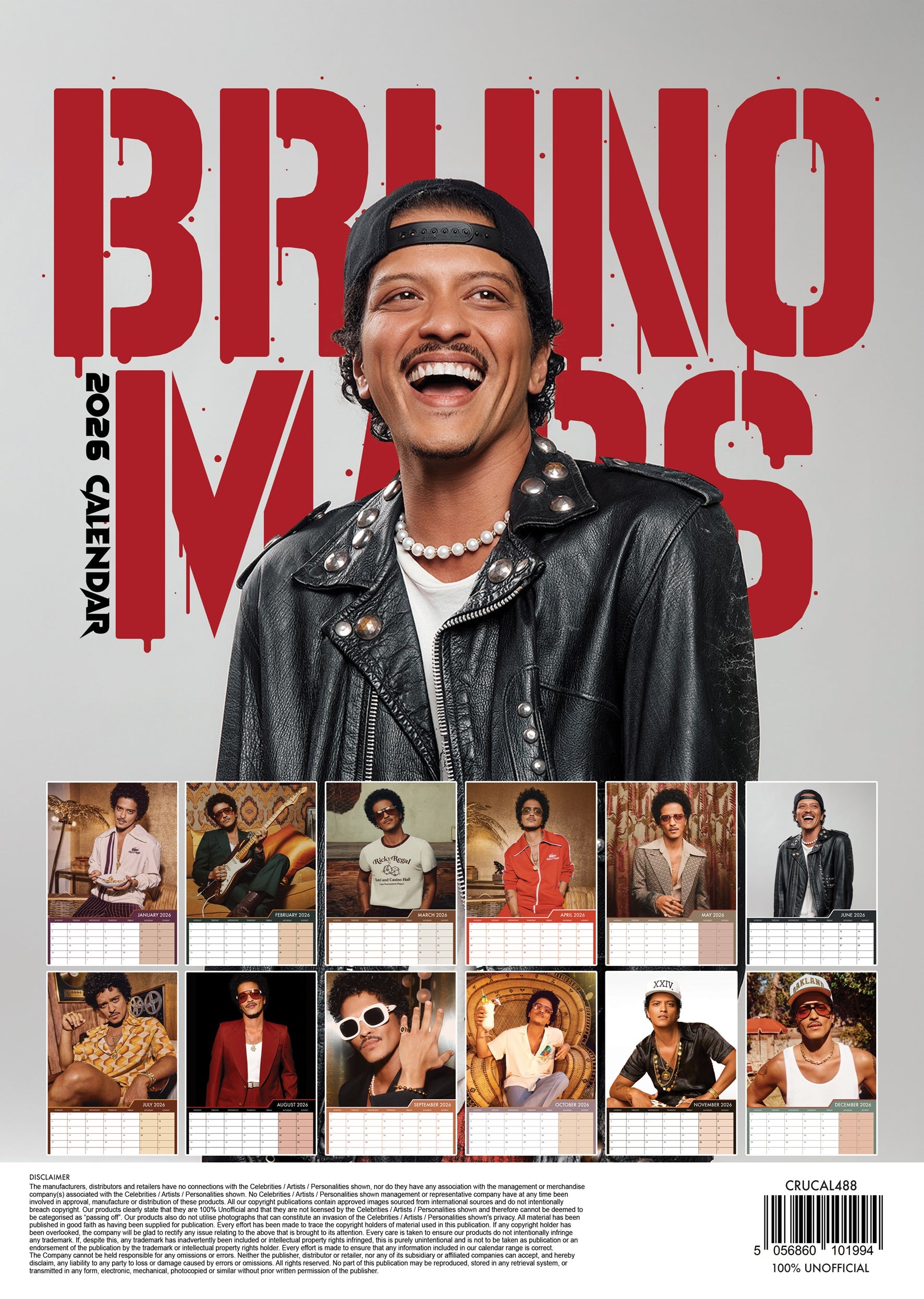 2026 Bruno Mars - A3 Wall Calendar