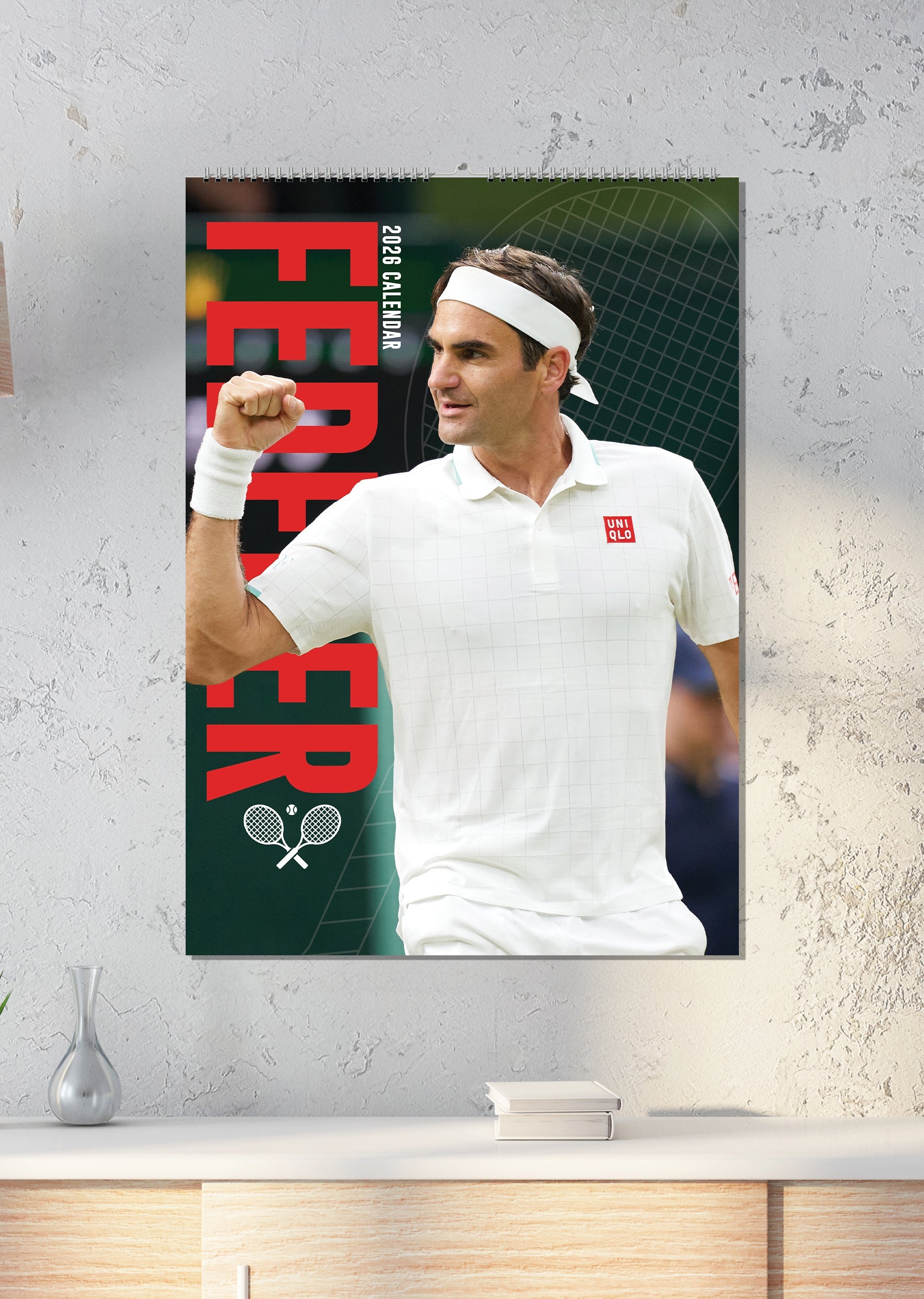 2026 Roger Federer - A3 Wall Calendar