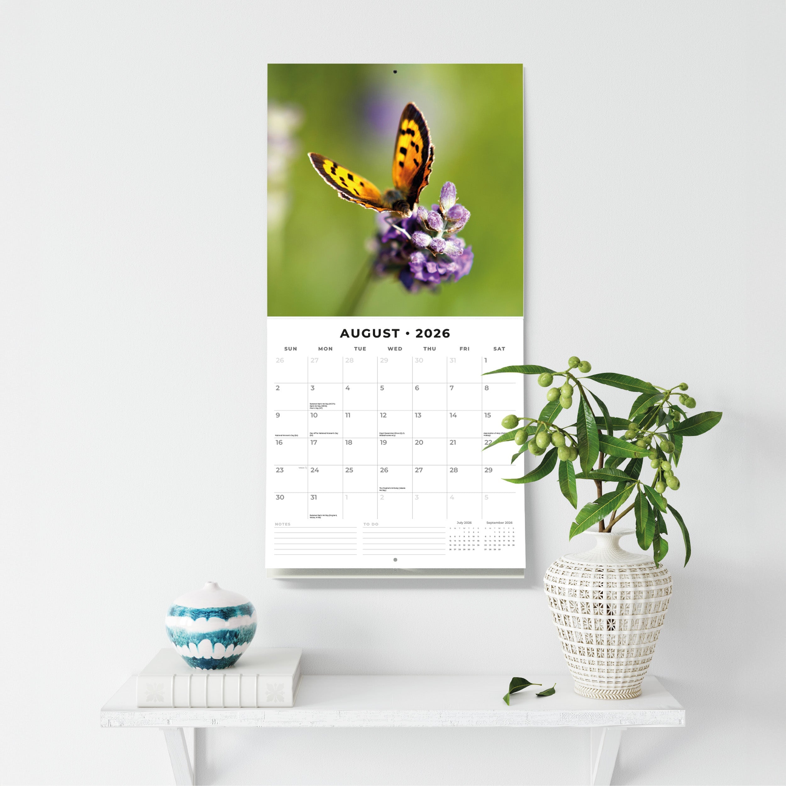 2026 Butterflies - Square Wall Calendar
