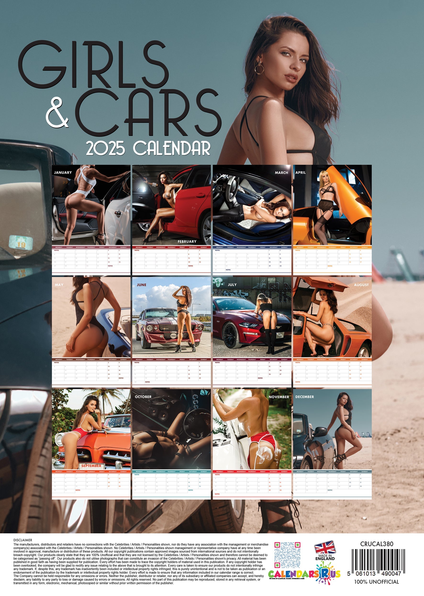 2025 Girls & Cars - A3 Wall Calendar