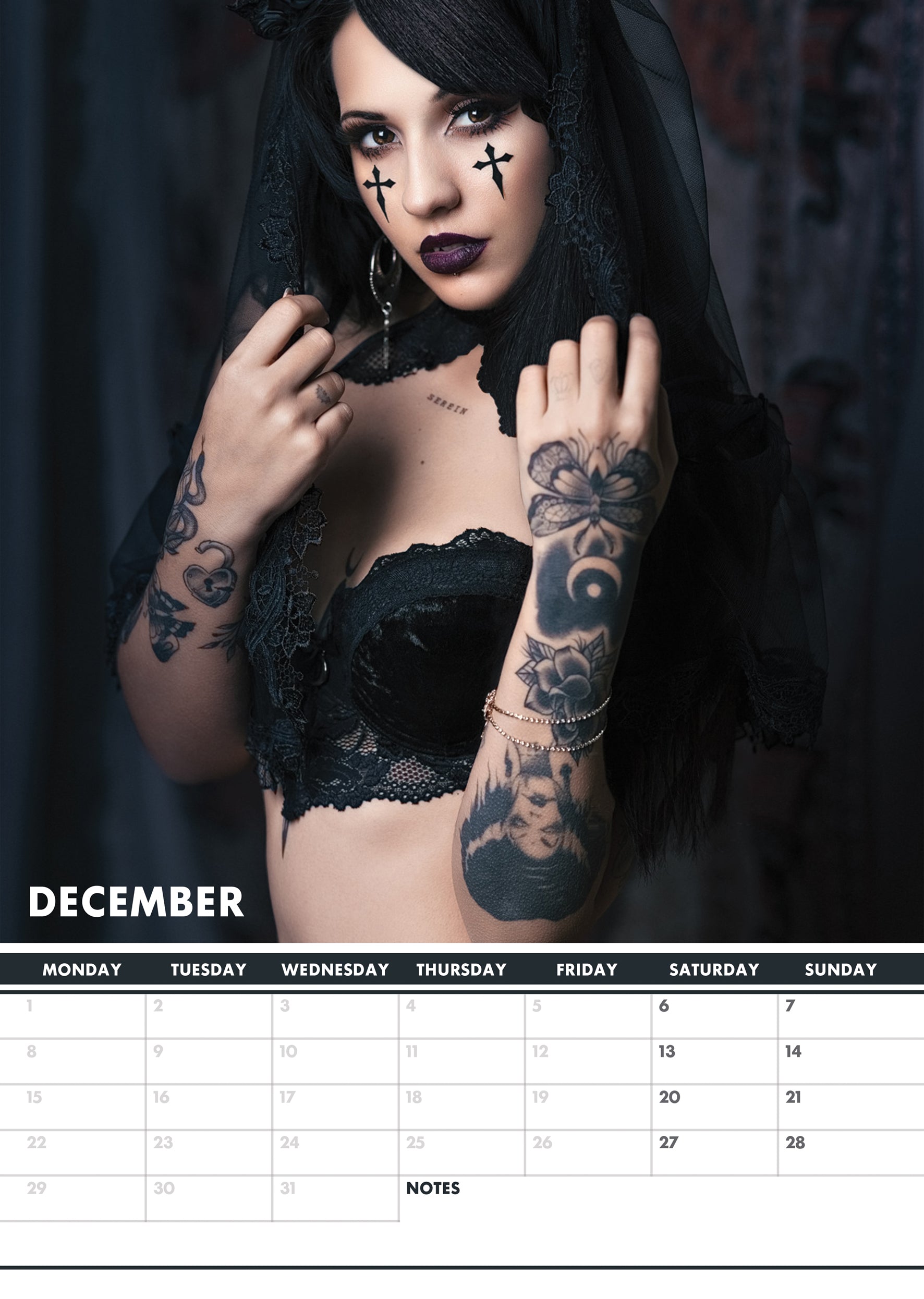 2025 Goth Girls - A3 Wall Calendar