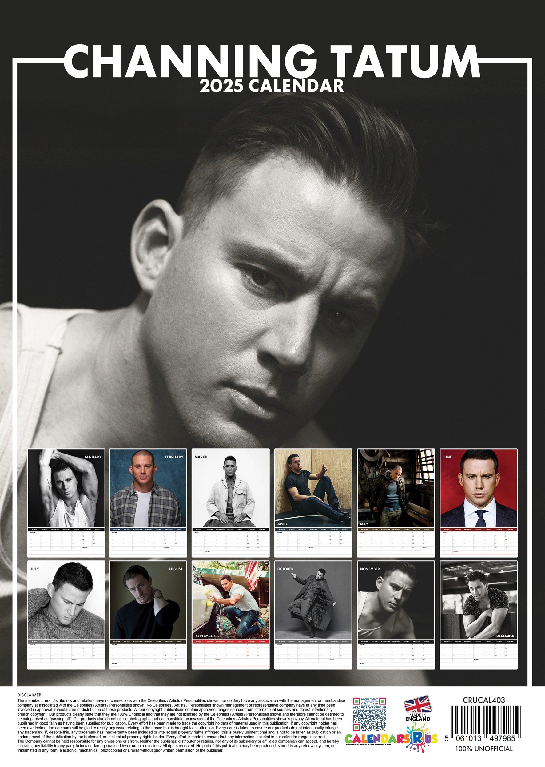 2025 Channing Tatum - A3 Wall Calendar