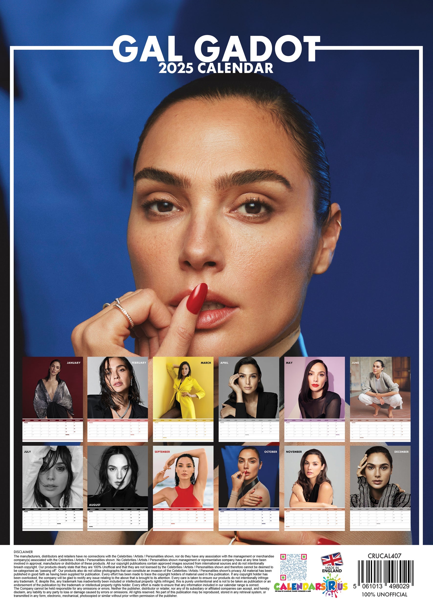 2025 Gal Gadot - A3 Wall Calendar