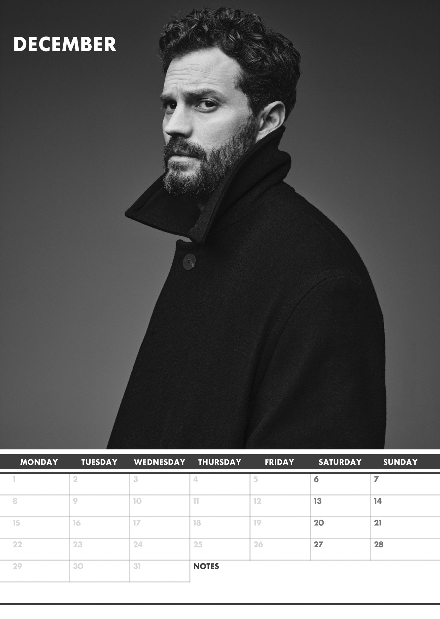 2025 Jamie Dornan - A3 Wall Calendar