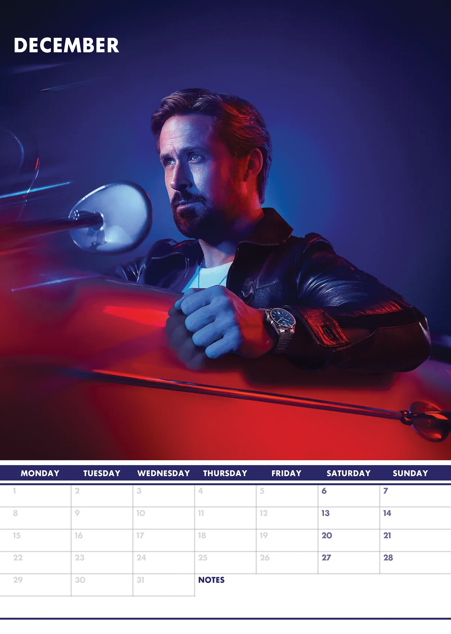 2025 Ryan Gosling - A3 Wall Calendar