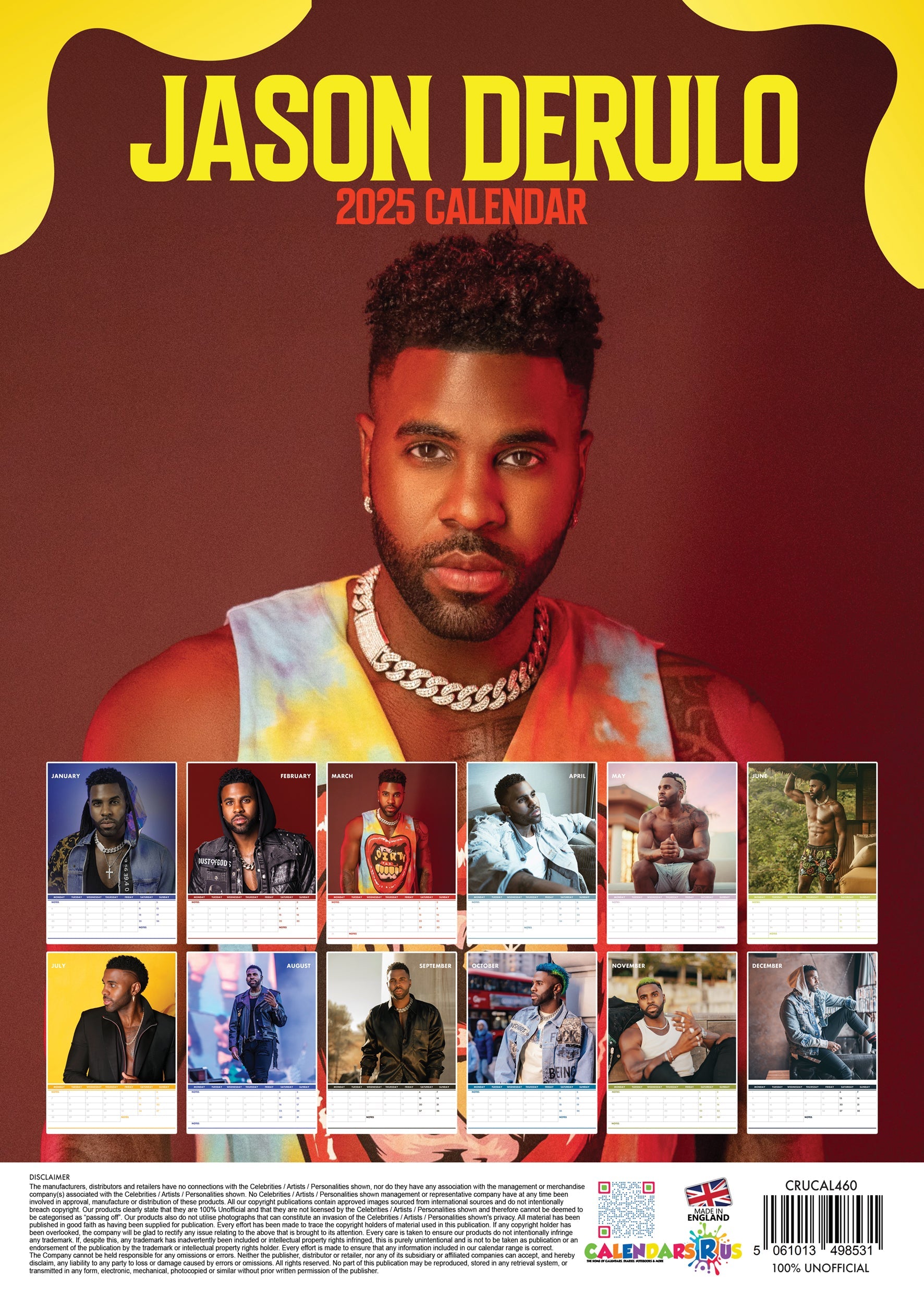 2025 Jason Derulo - A3 Wall Calendar