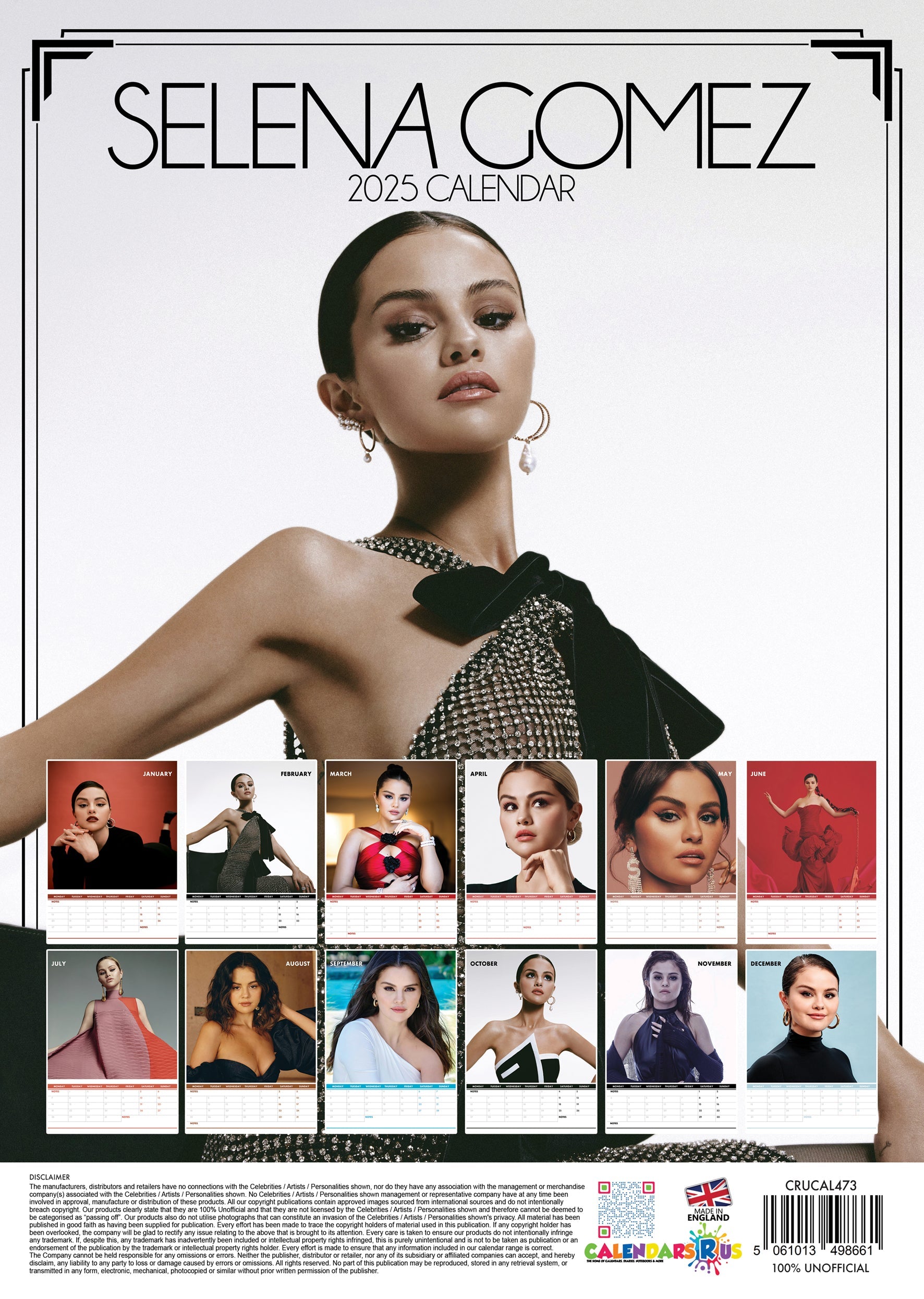 2025 Selena Gomez - A3 Wall Calendar