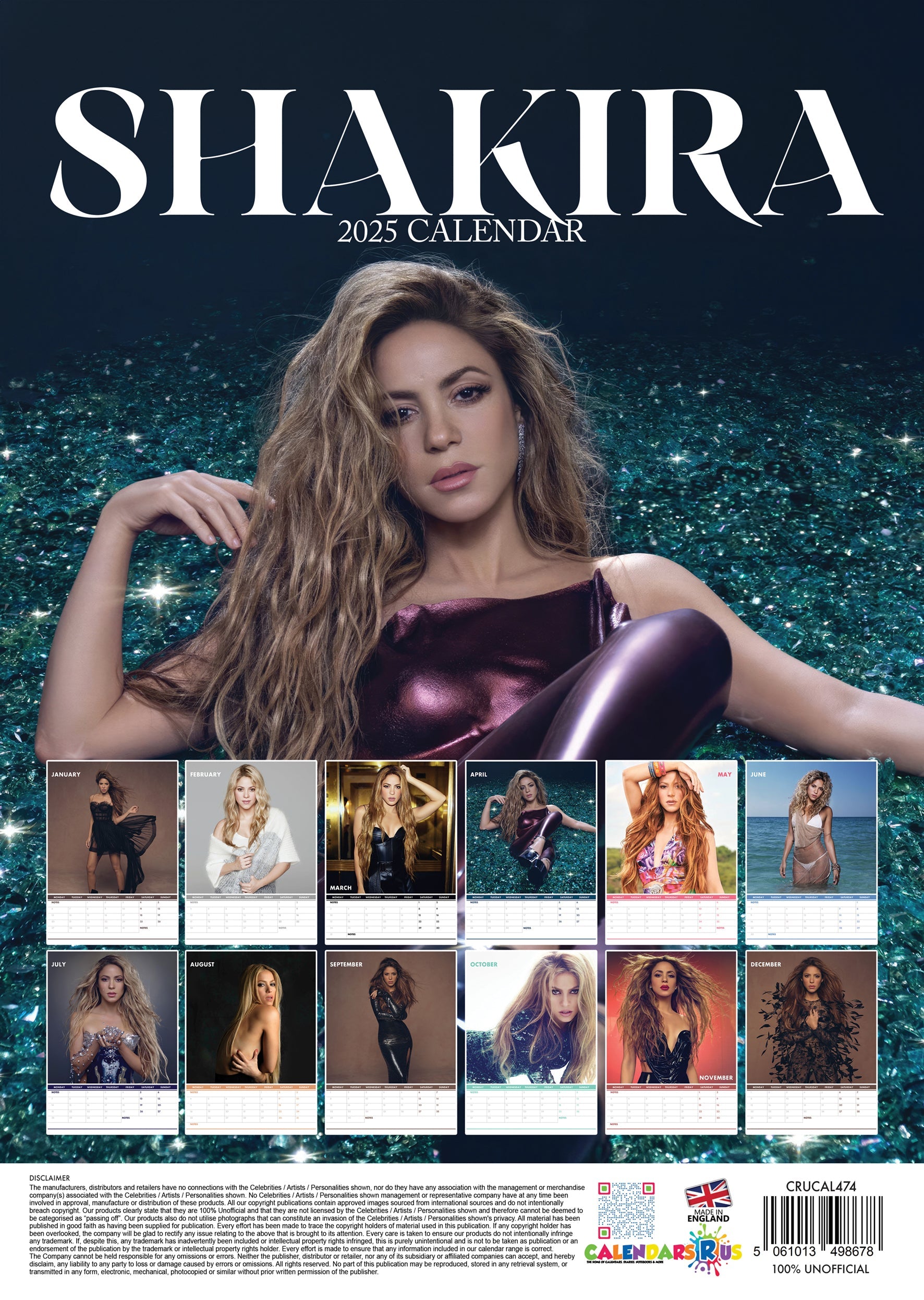 2025 Shakira - A3 Wall Calendar