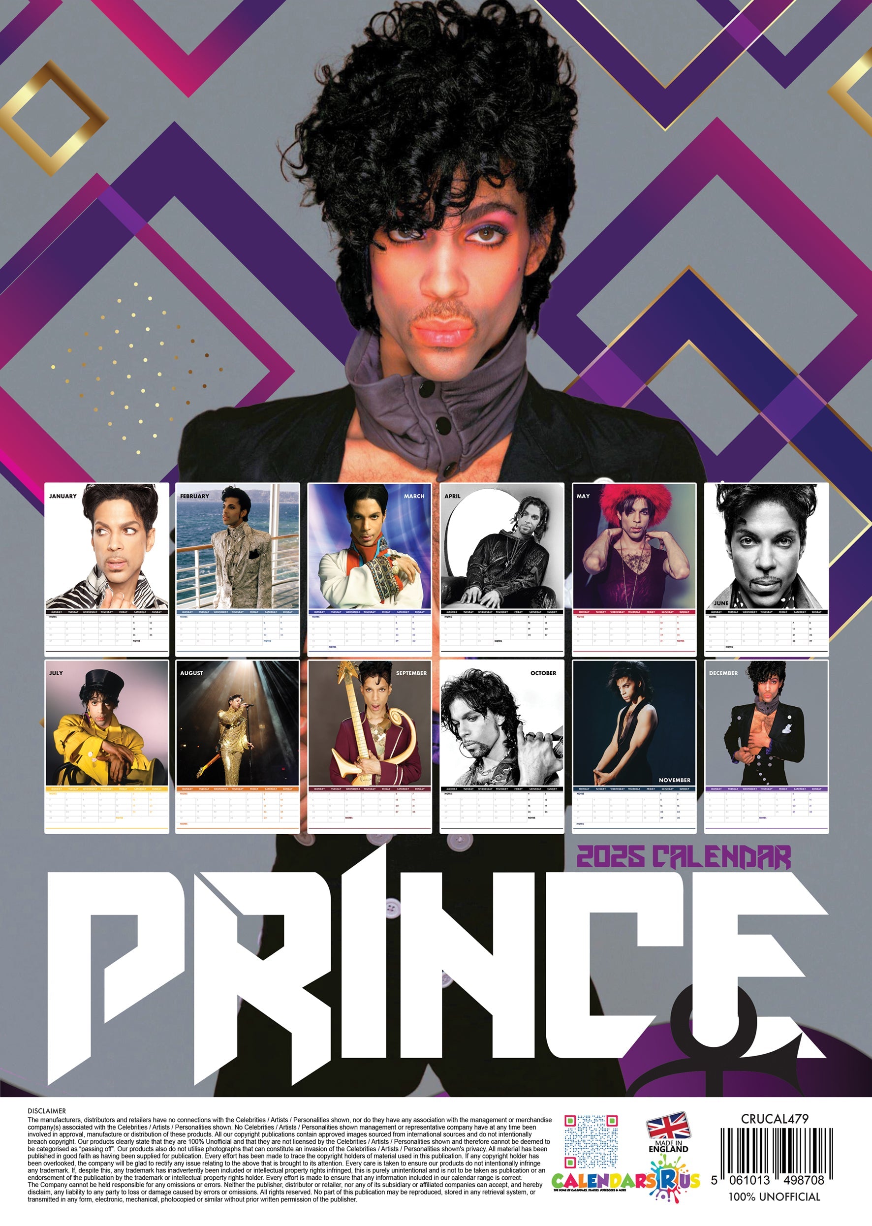 2025 Prince - A3 Wall Calendar