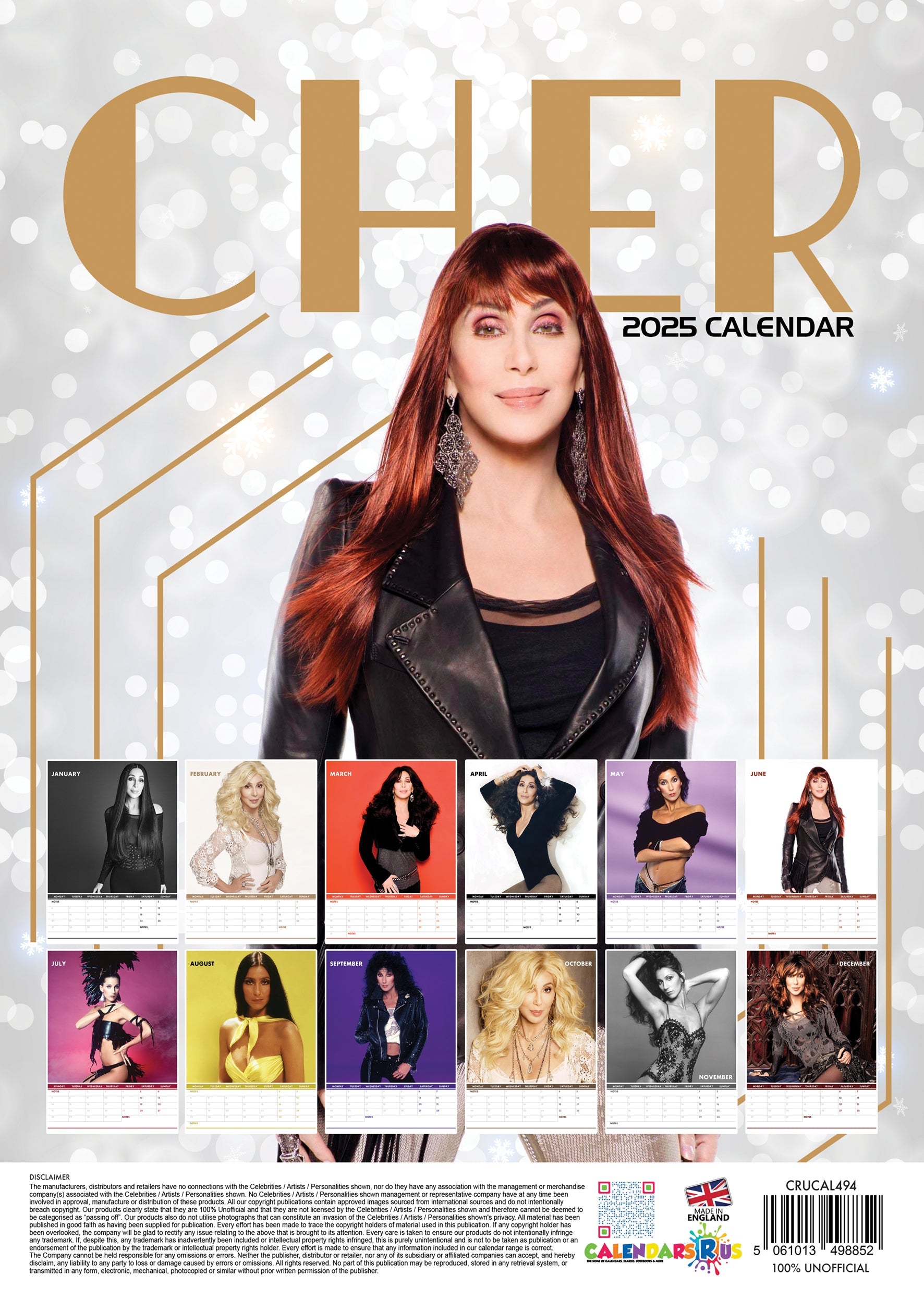 2025 Cher - A3 Wall Calendar