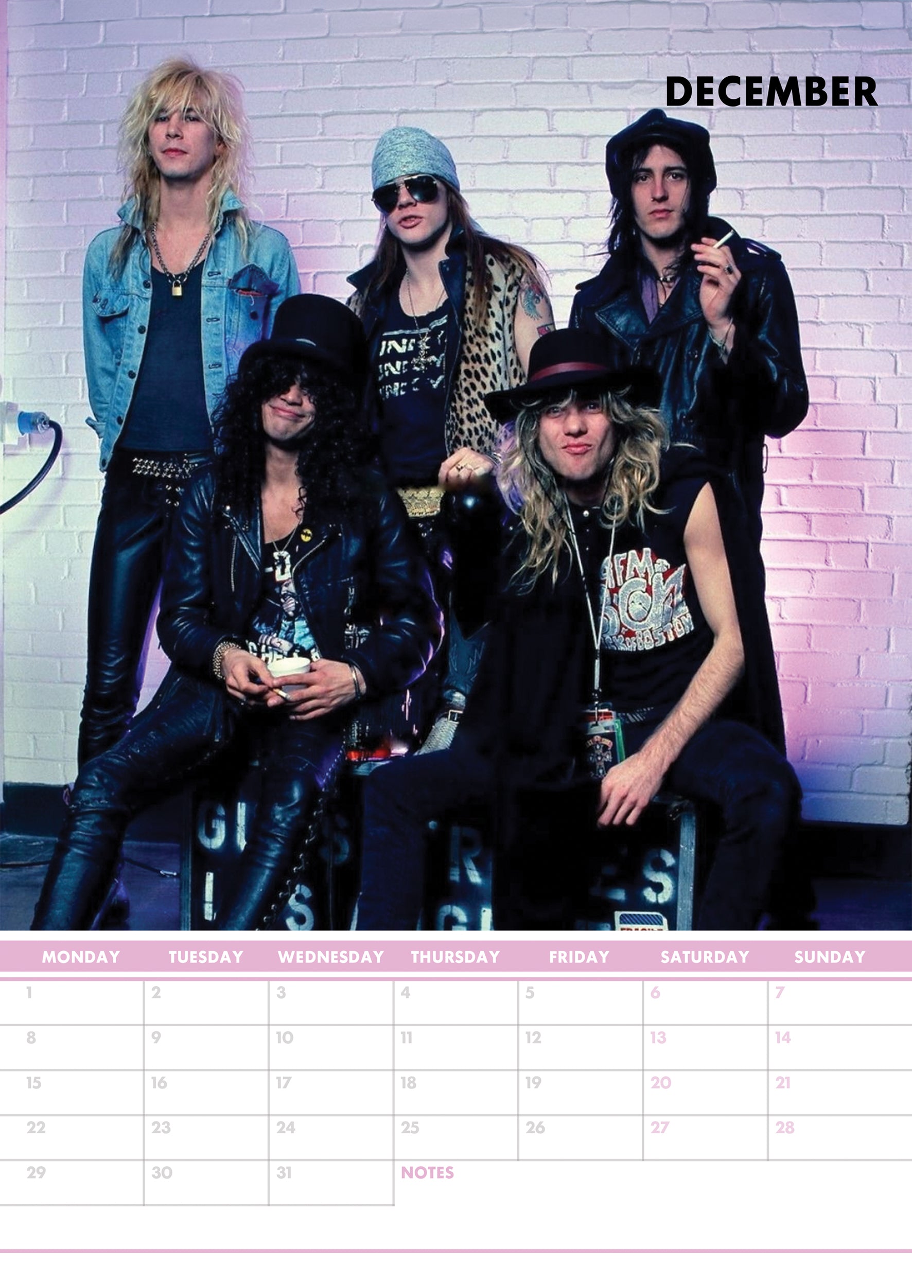 2025 Guns 'N' Roses - A3 Wall Calendar