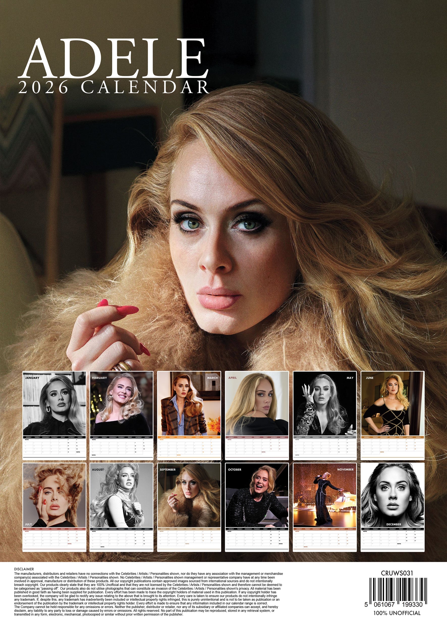 2026 Adele - A3 Wall Calendar