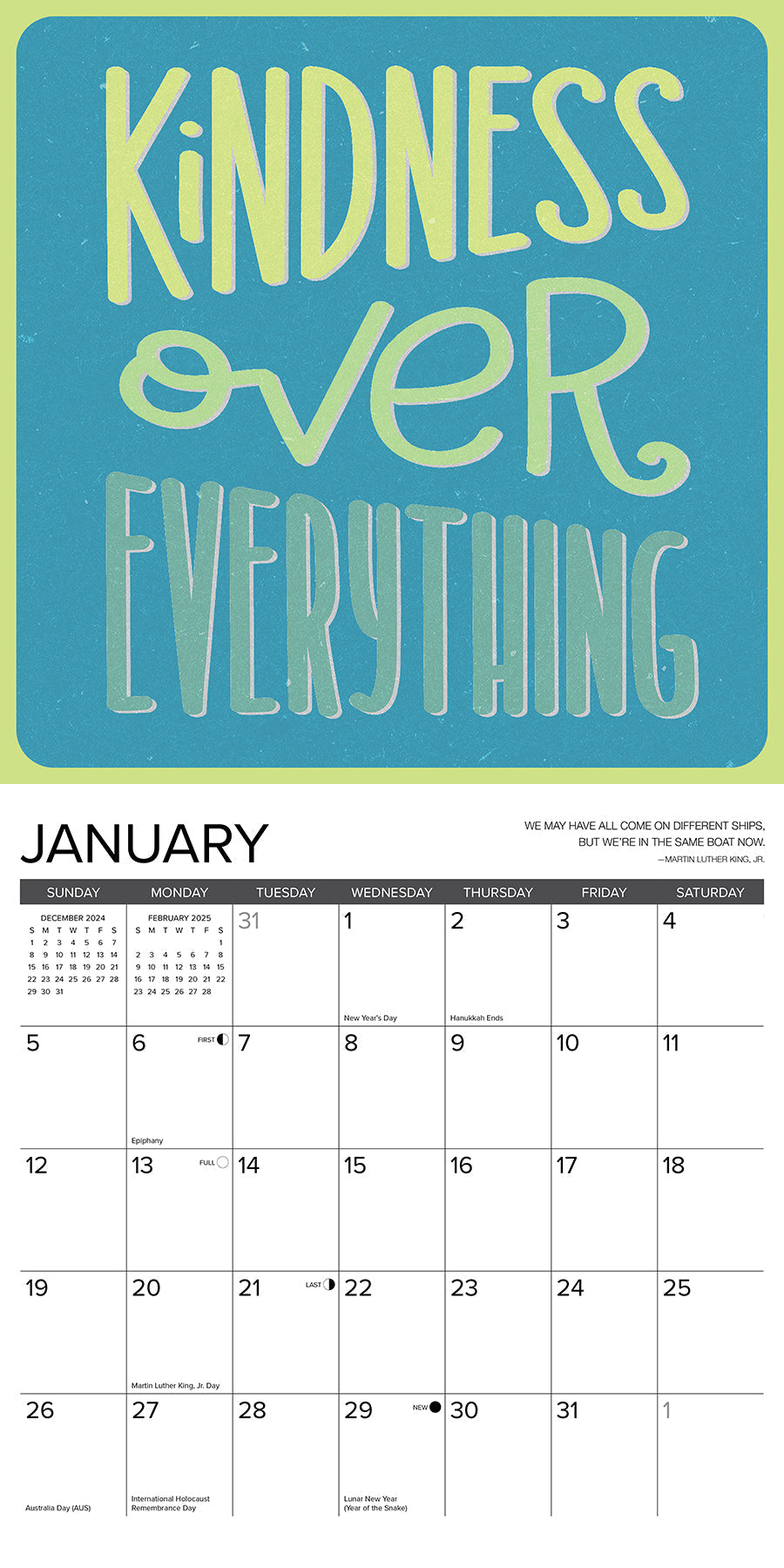 2025 Be Kind Every Day - Square Wall Calendar (US Only)