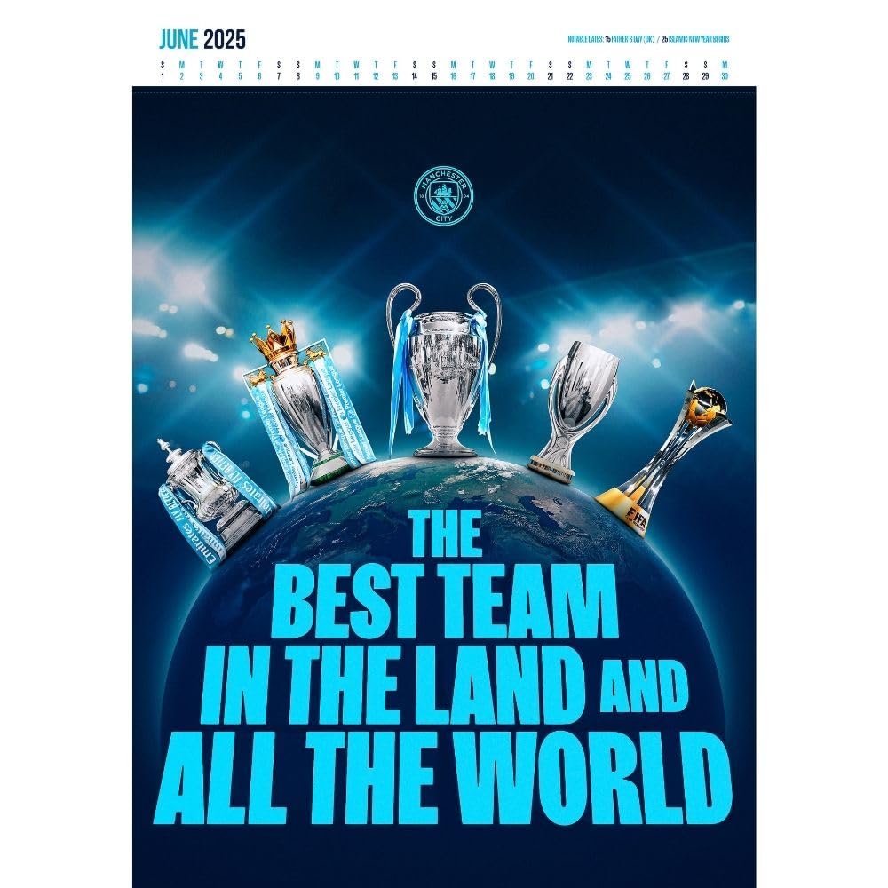 2025 Manchester City Fc - A3 Deluxe Wall Calendar