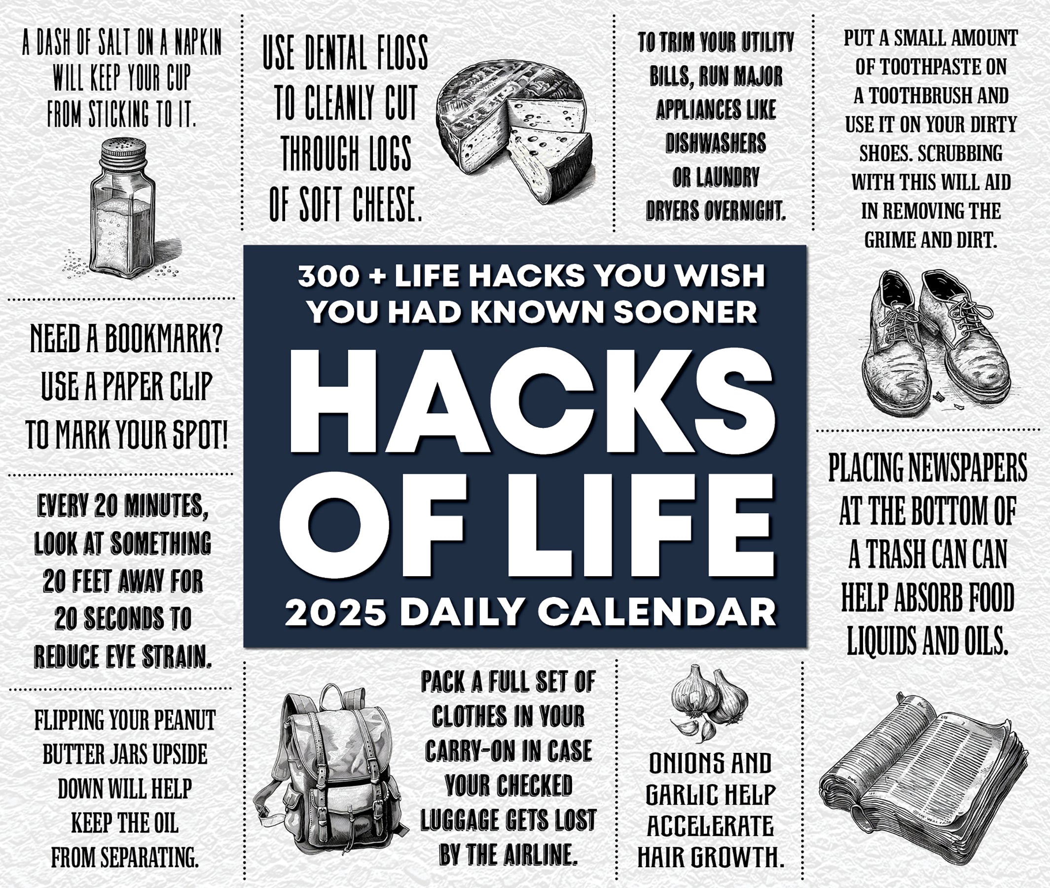 2025 Hacks of Life - Daily Boxed Page-A-Day Calendar (US Only)