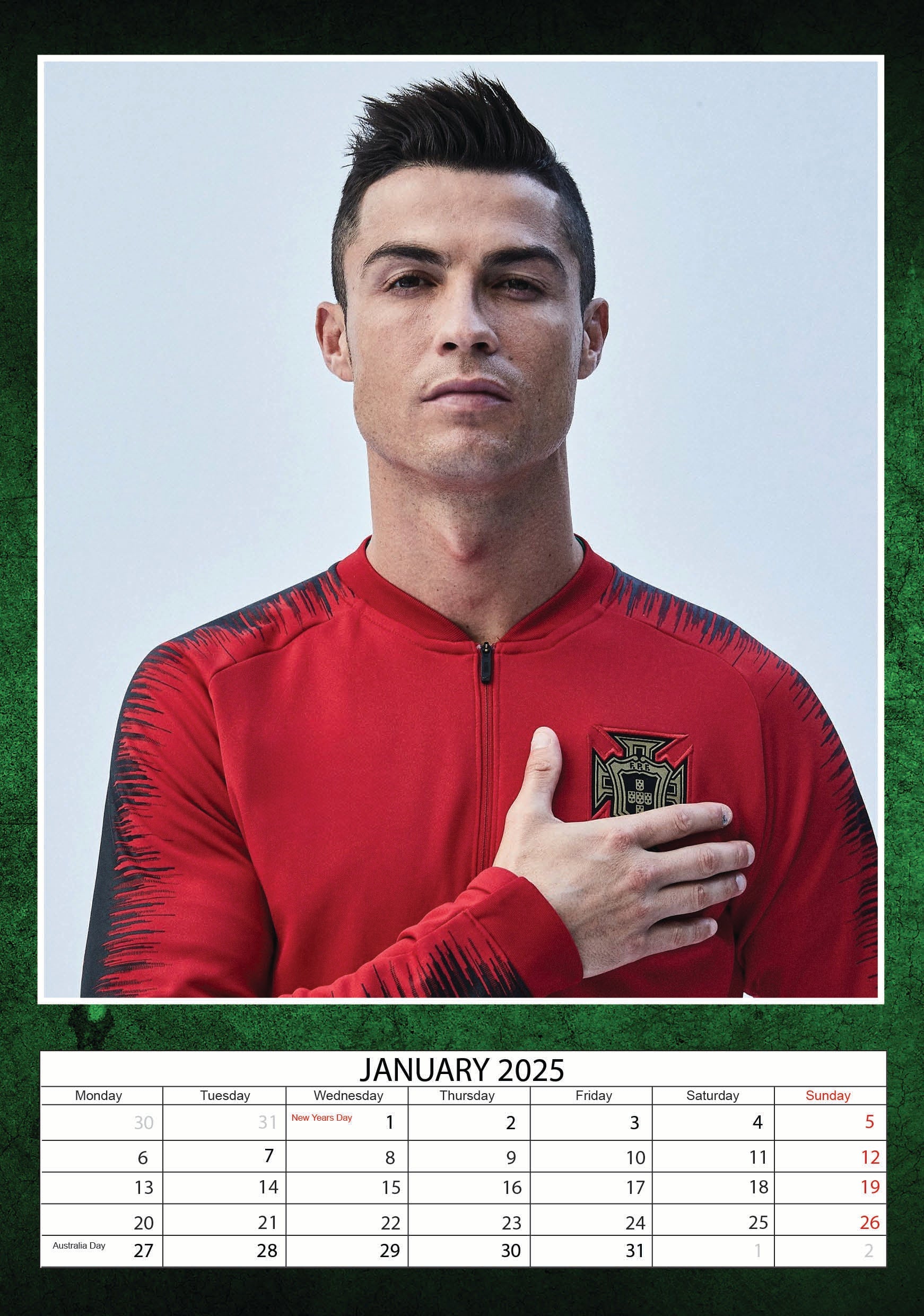 2025 Cristiano Ronaldo - A3 Wall Calendar