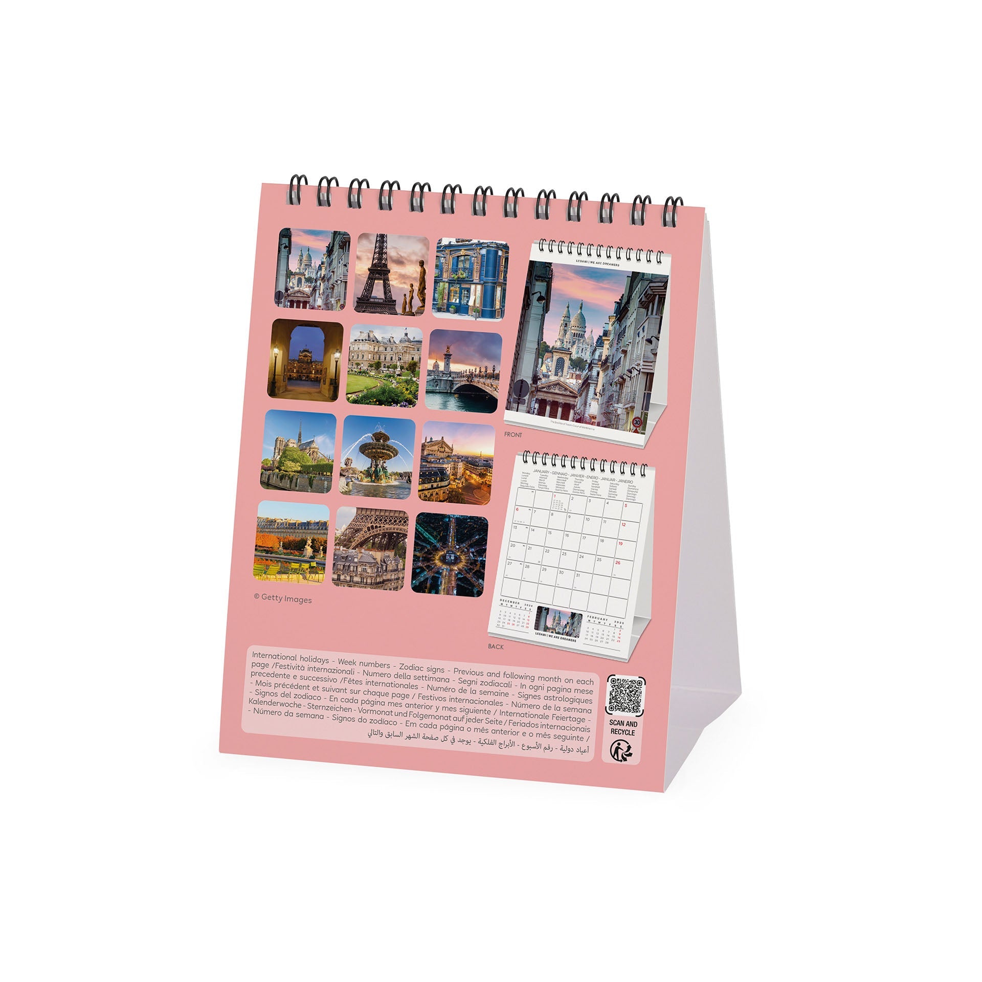 Paris Desk Calendar 2025