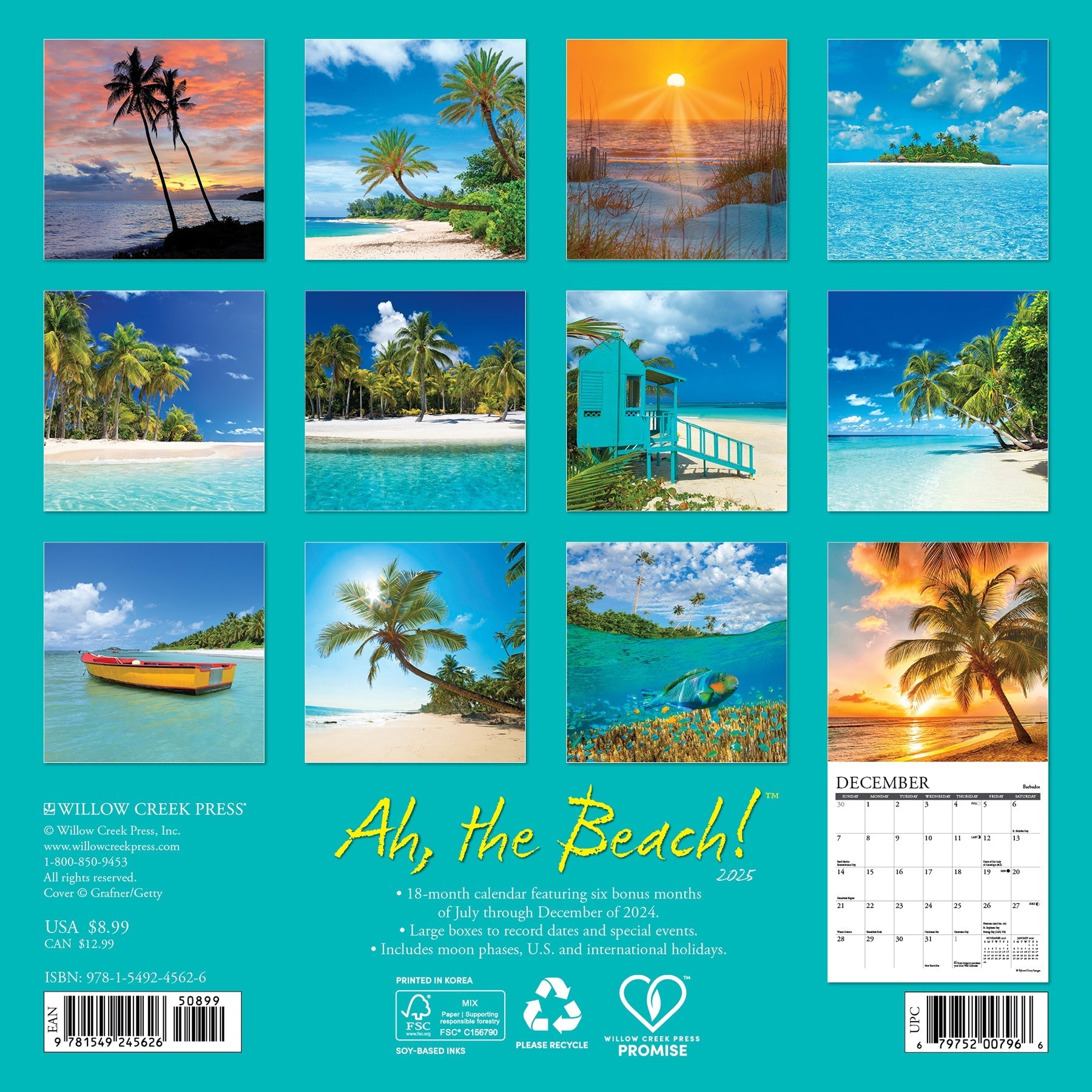 2025 Ah, the Beach! - Mini Wall Calendar (US Only)