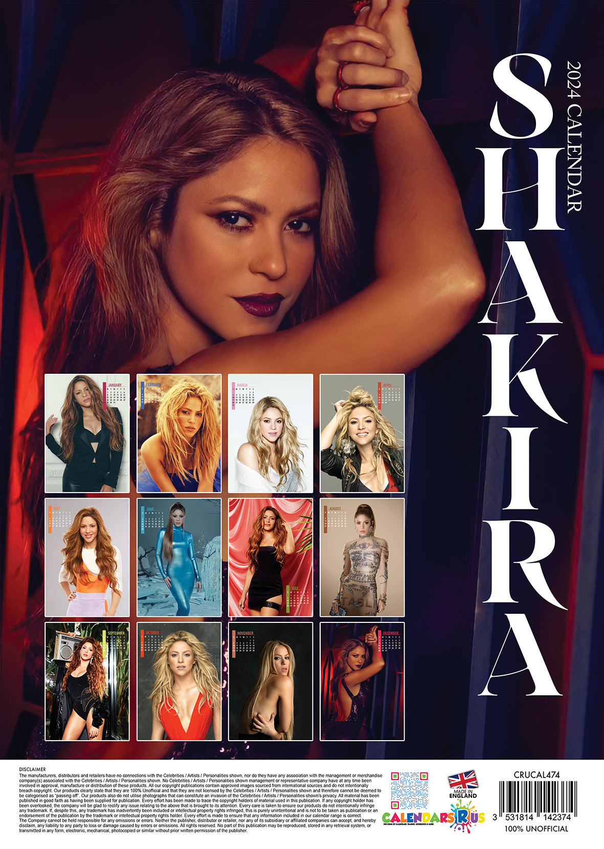 2024 Shakira - A3 Wall Calendar
