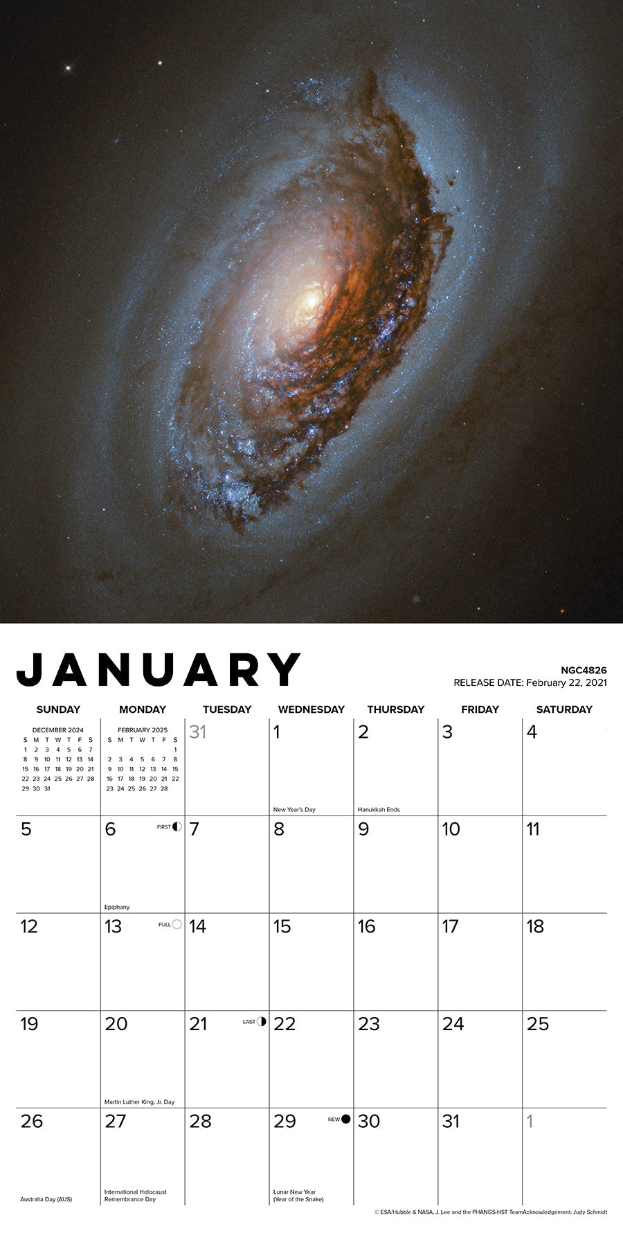 2025 Images from the Hubble Space Telescope (w/foil) - Square Wall Calendar (US Only)