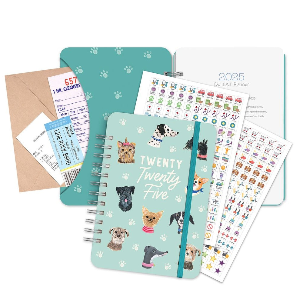 2025 Doggone Cute - Do It All Weekly & Monthly Diary/Planner