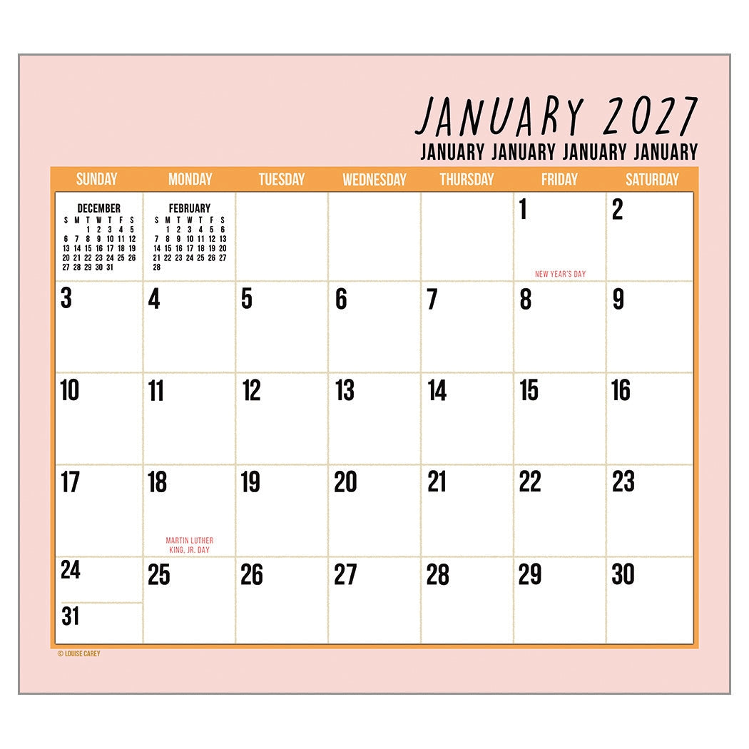 2027 Live Laugh Love - Deluxe Wall Calendar by Cindy Carey