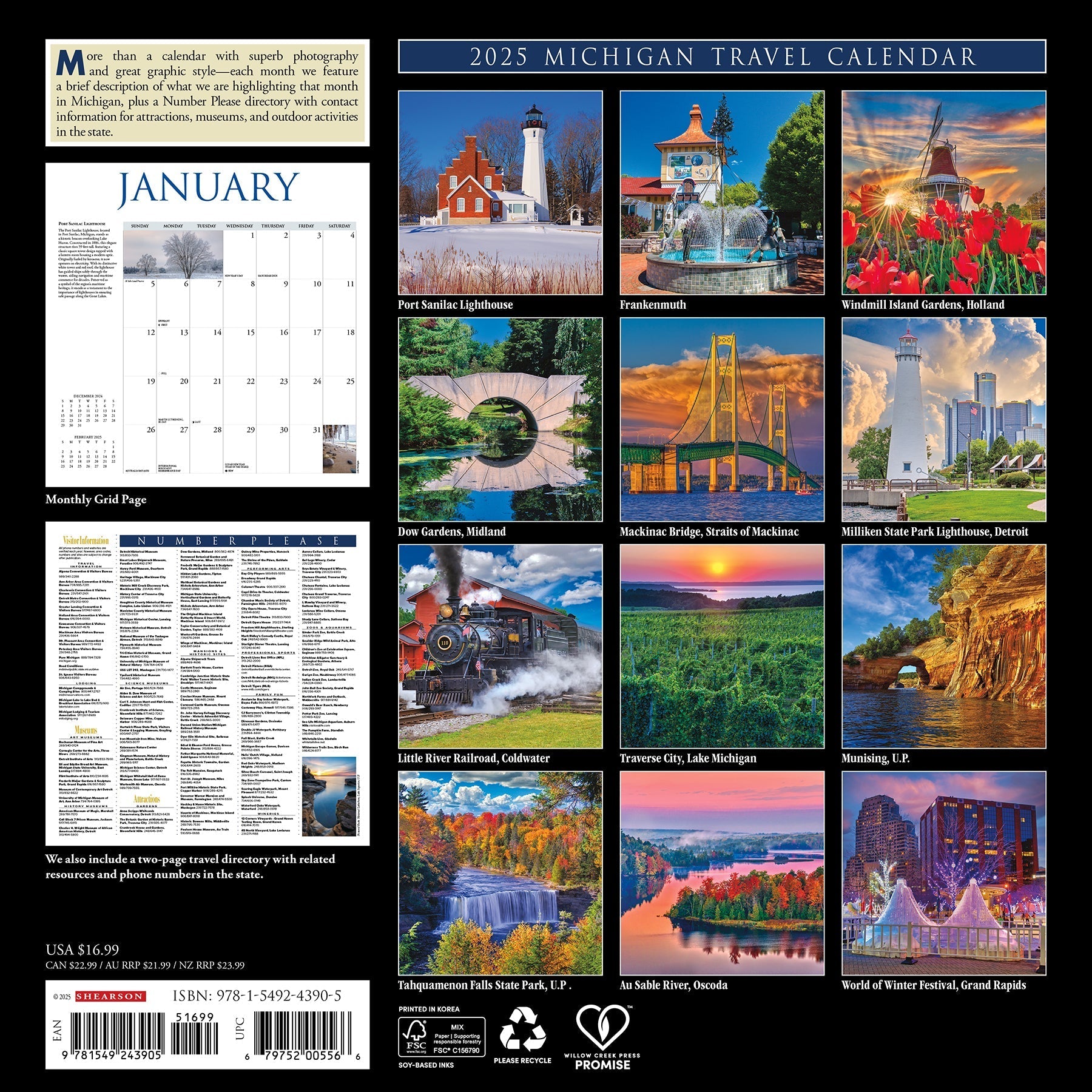 2025 Michigan - Square Wall Calendar (US Only)