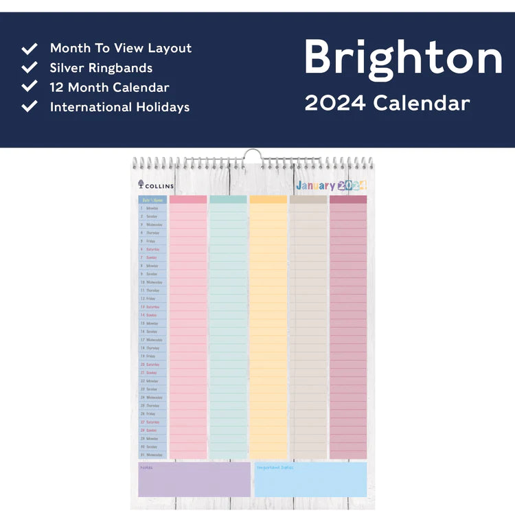 2024 Brighton A3 Wall Calendar