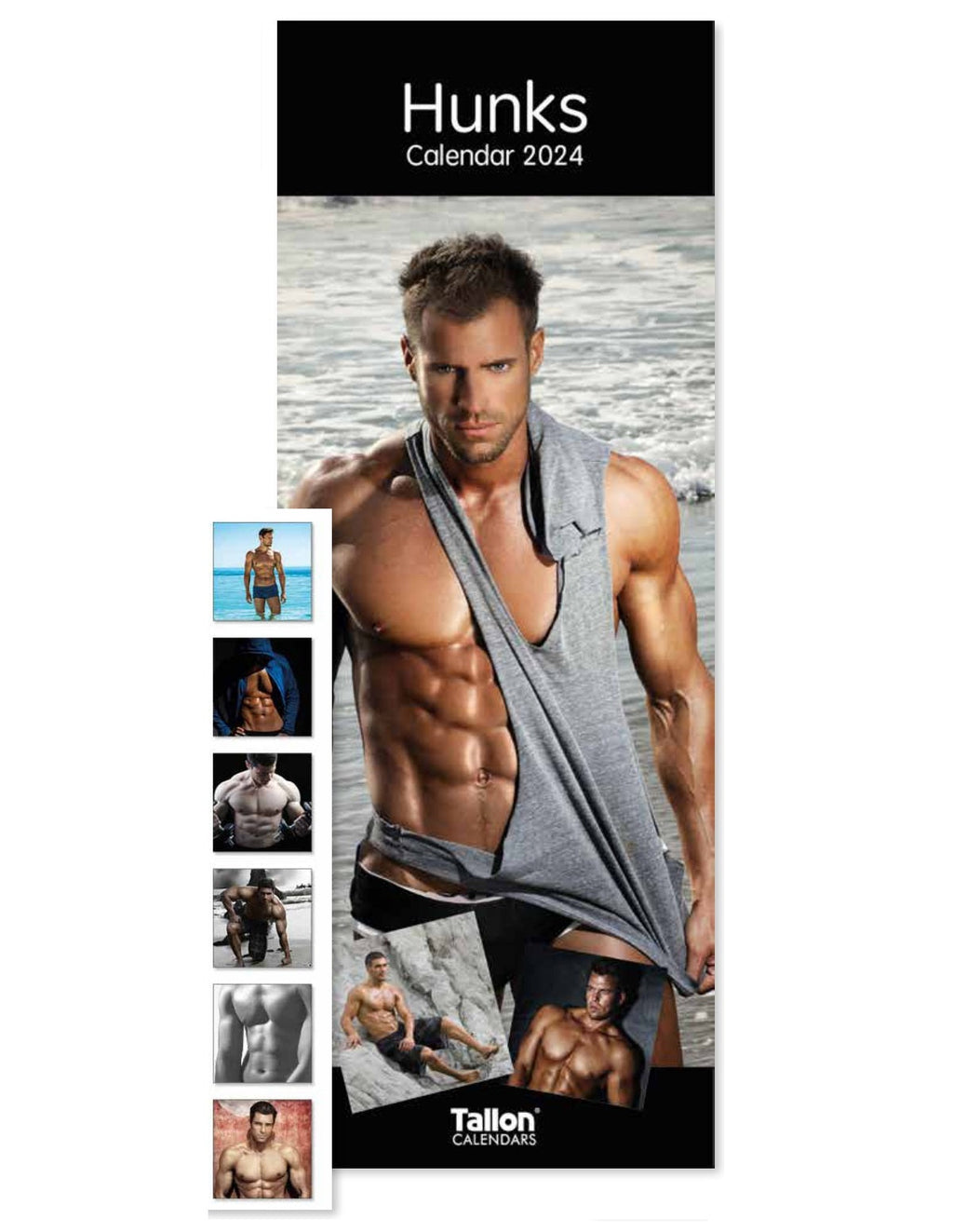 2024 Hunks Super v2 Slim Wall Calendar