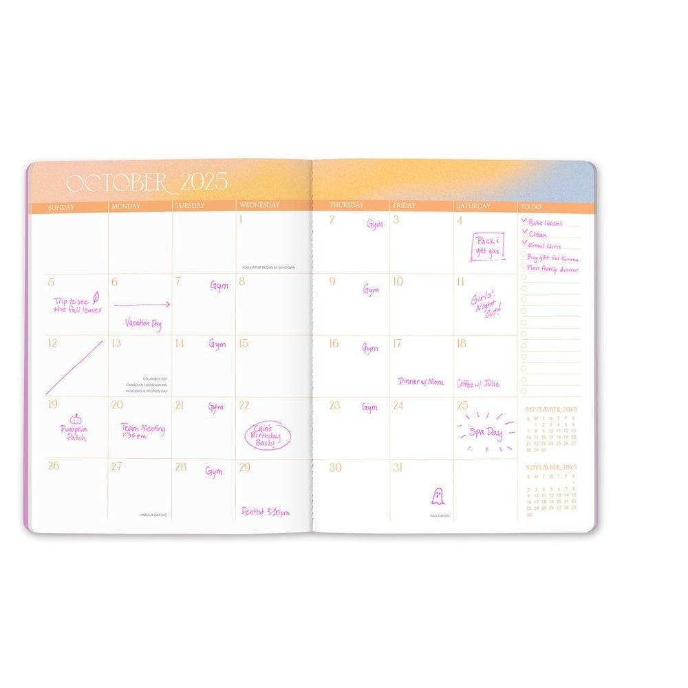 2025 Sunset Splash - Just Right Monthly Diary/Planner