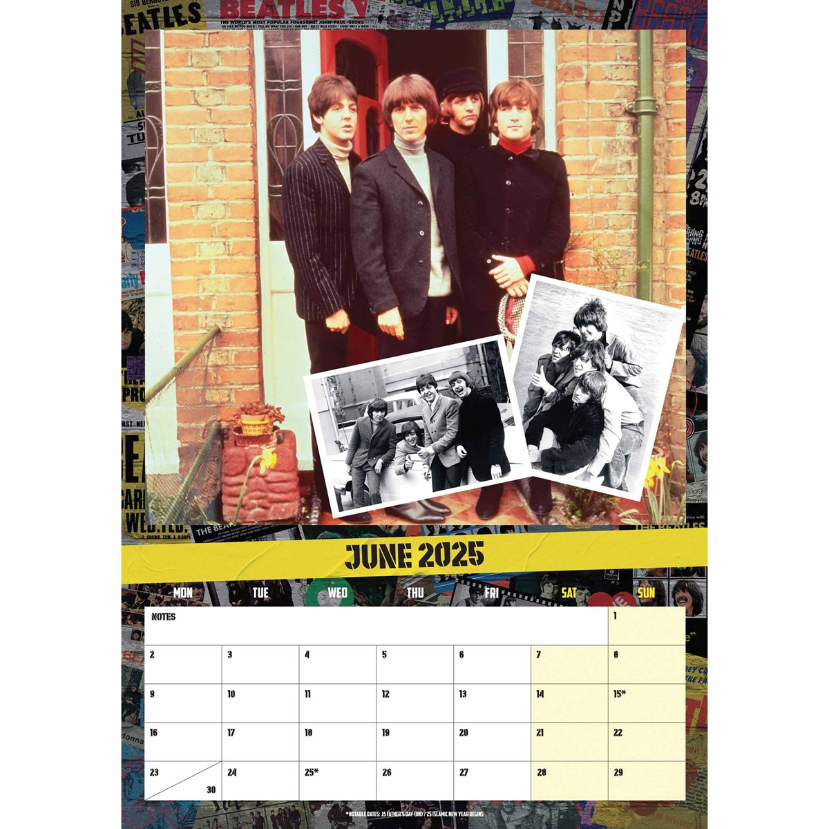 2025 The Beatles - A3 Wall Calendar