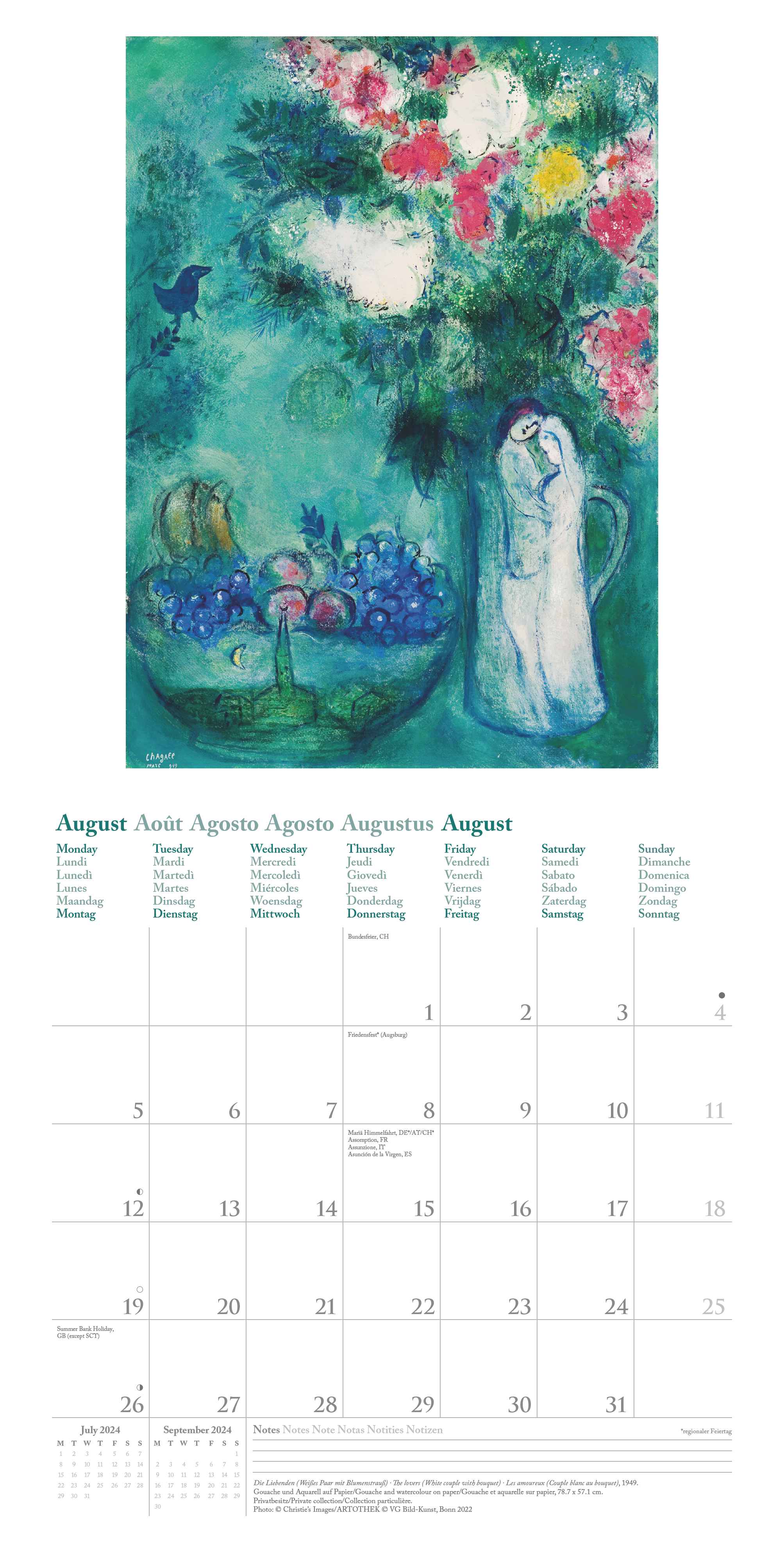 2024 Marc Chagall - Square Wall Calendar