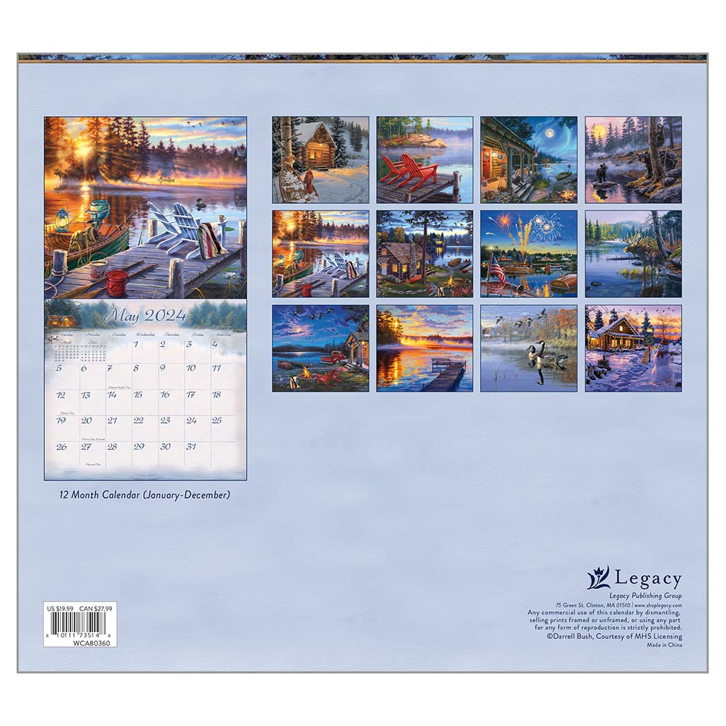 2024 Legacy Cabin View - Deluxe Wall Calendar