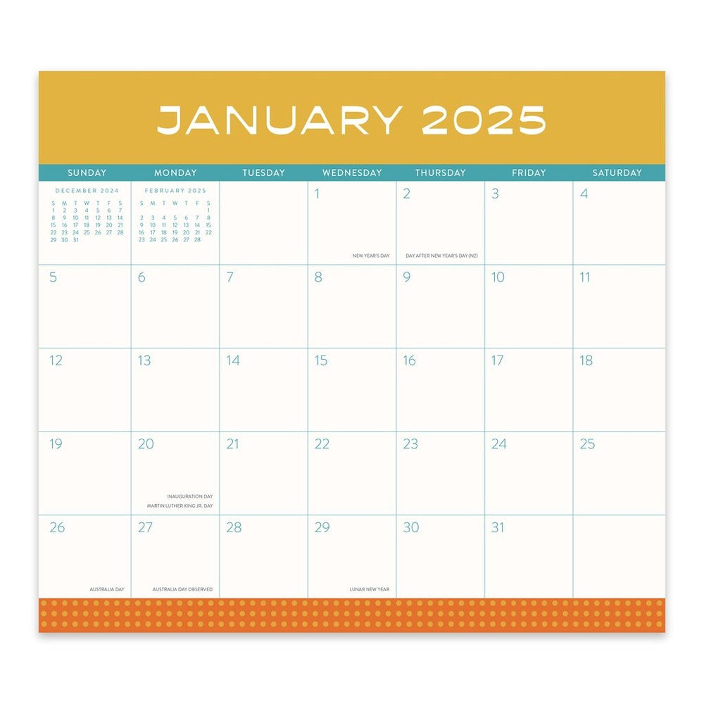 2025 Color Block - Monthly Magnetic Pad Calendar