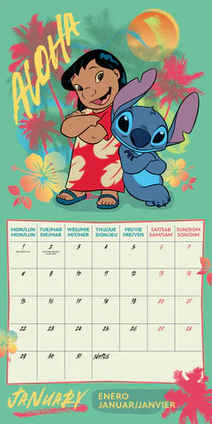 Lilo & Stitch 2024 Square Wall Calendar: Multi Language : Danilo Promotions  Ltd: : Livres